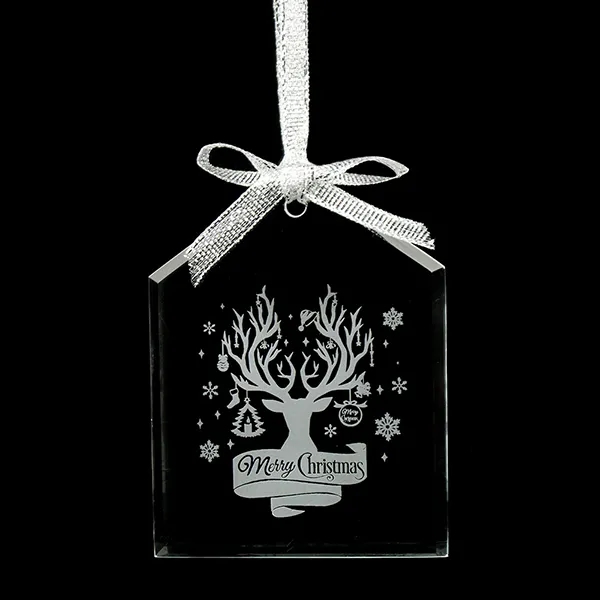 Beveled House Shaped crystal Ornament 2
