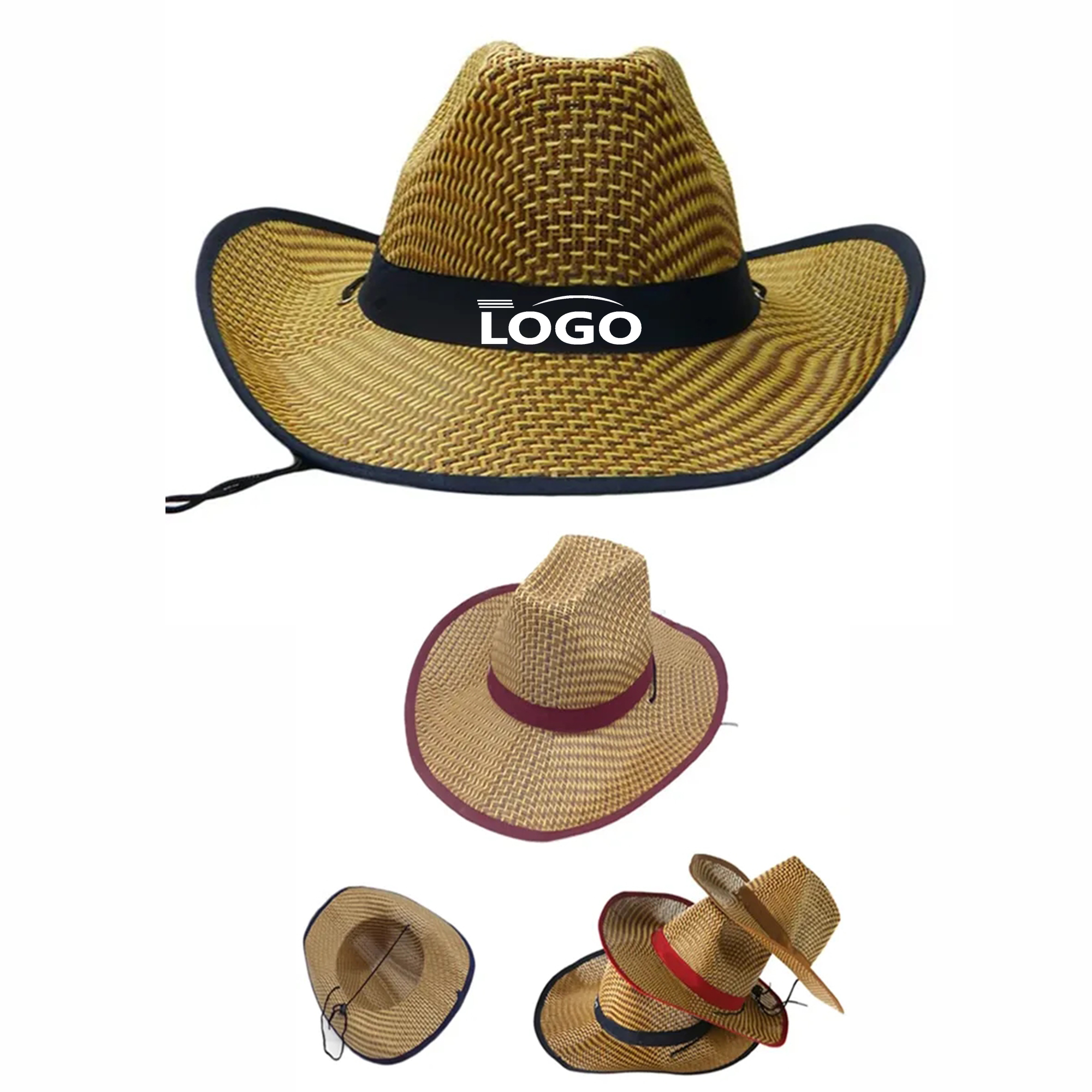 Custom Cowboy Straw Hat MOQ 10pcs 2