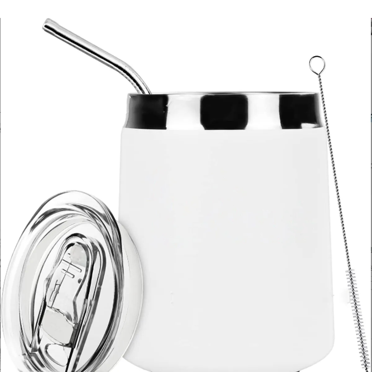 12Oz Double Wall Vacuum Eggshell Wine Tumbler Cup Set 3