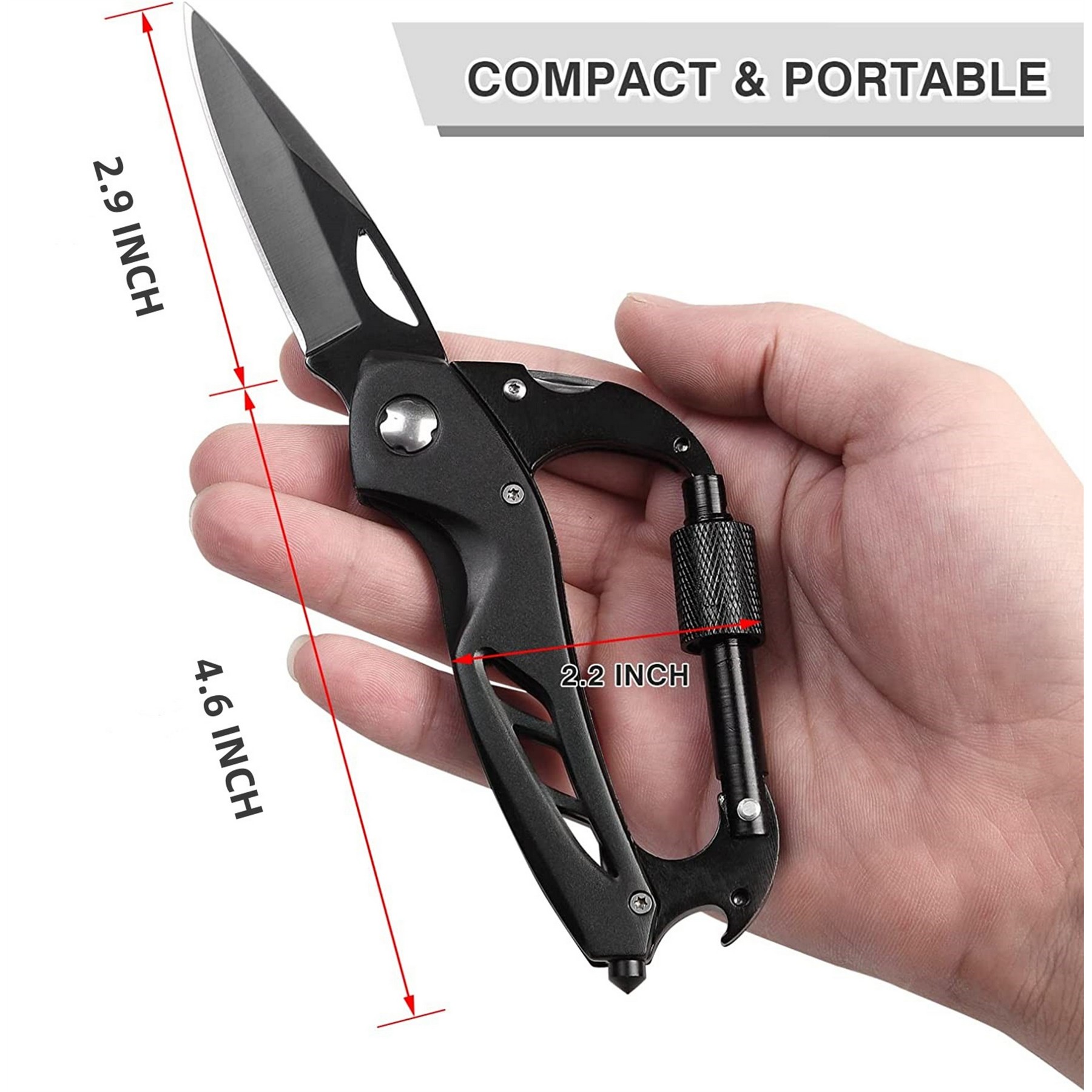 Multitool Carabiner With Folding Pocket Knife 2