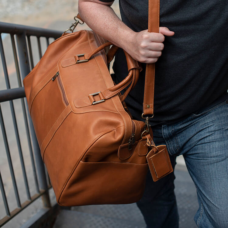 Sierra - Medium Weekender Leather Duffle Bag 6