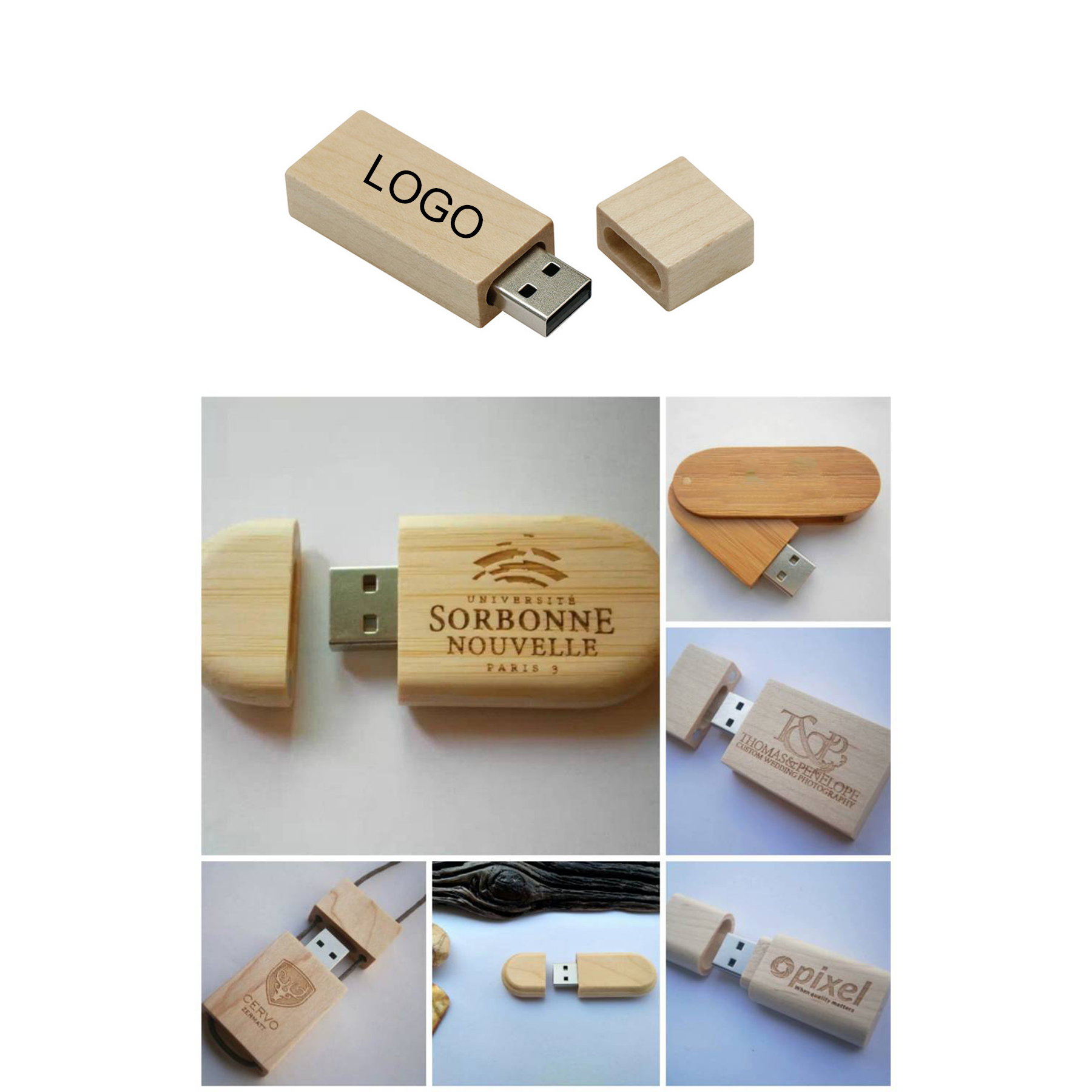 8GB Wooden Shell USB Flash Drive 2