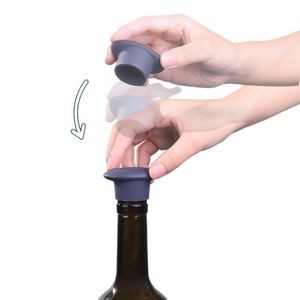 Elegant Oval Panel Silicone Bottle Cap Wine Stopper Cork 11