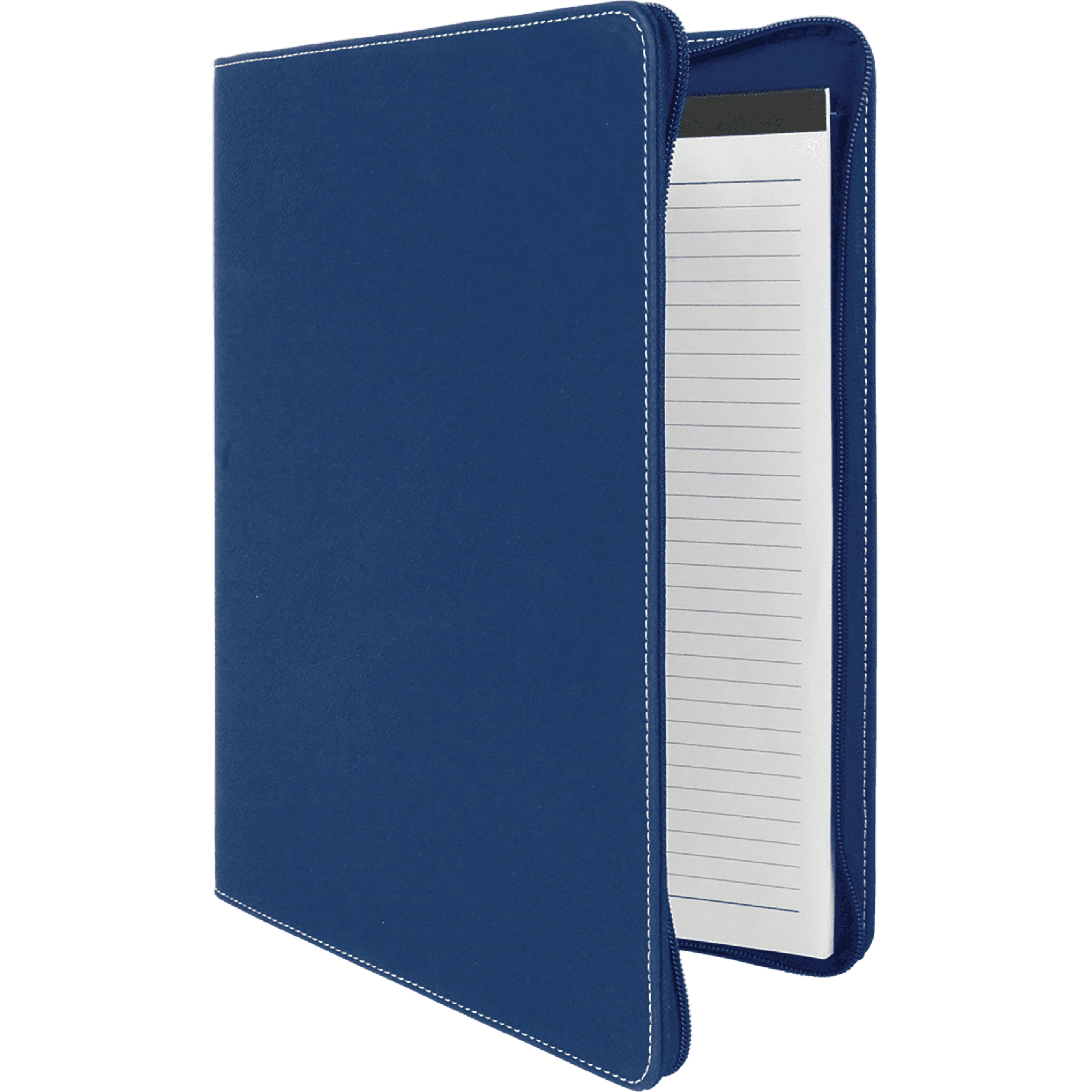 9" x 12" Leatherette Blue/Silver Portfolio with Zipper 2