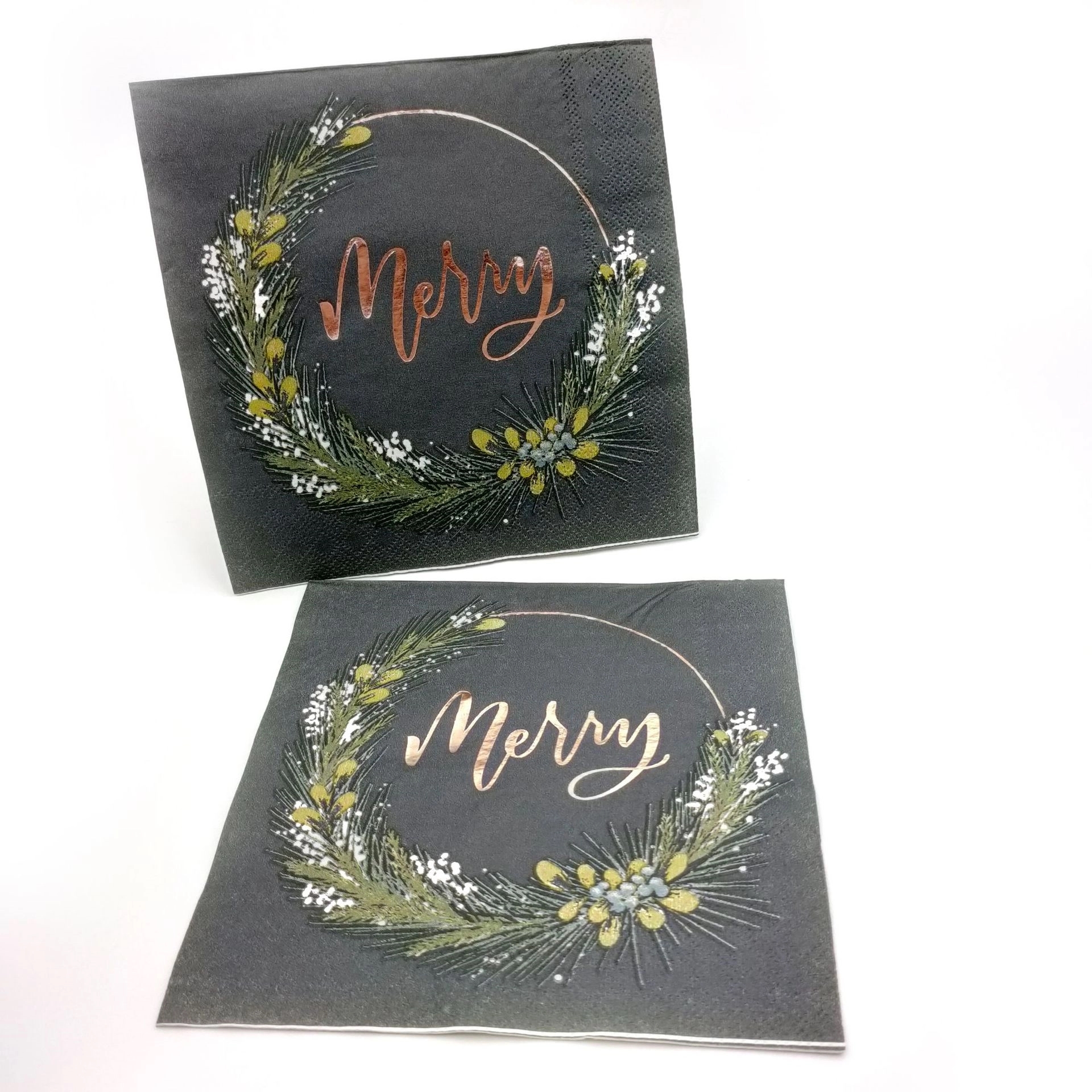 Custom Gold Foil Disposable Floral Paper Napkins 3