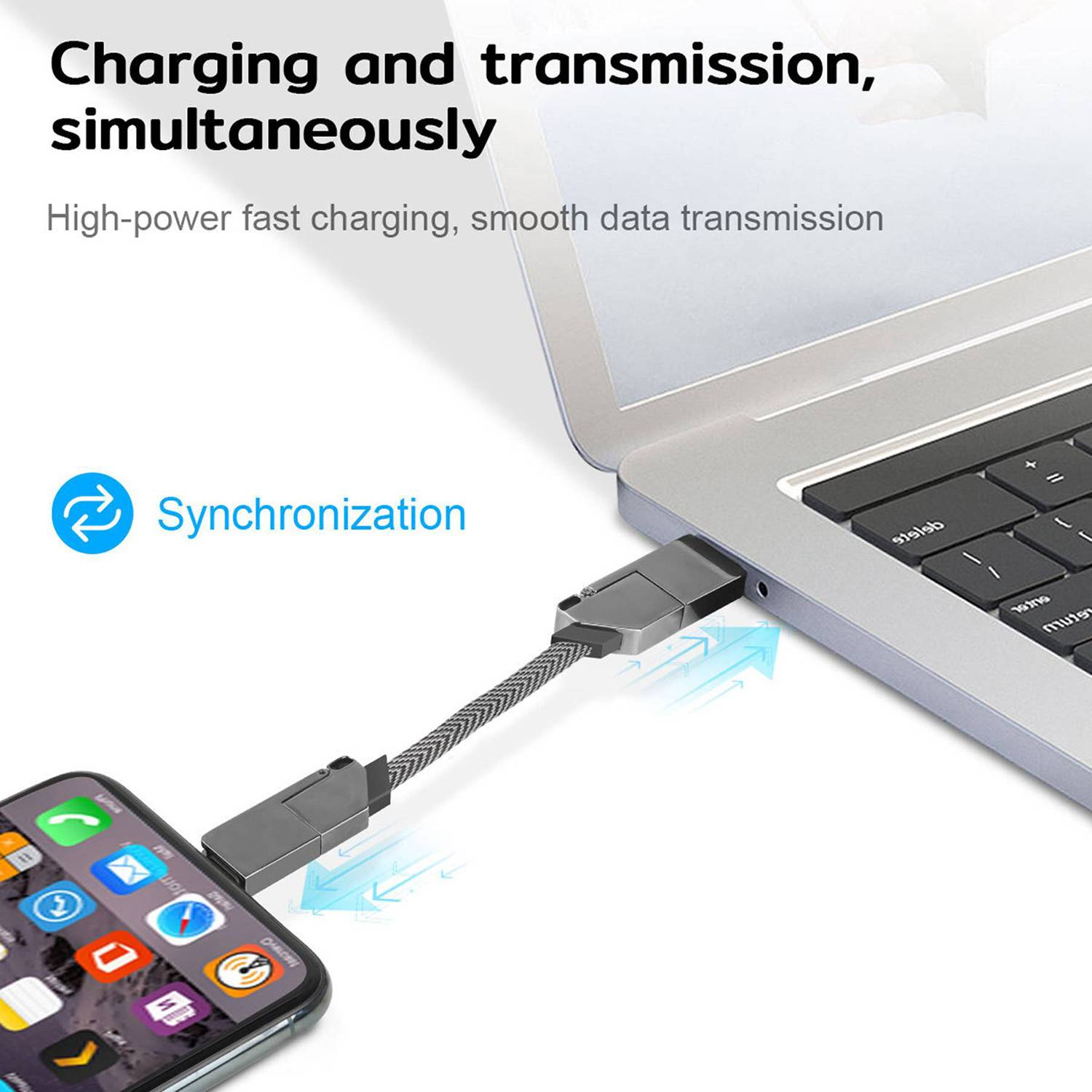 4 in1 Zinc Alloy Charging Cable Keychain 4