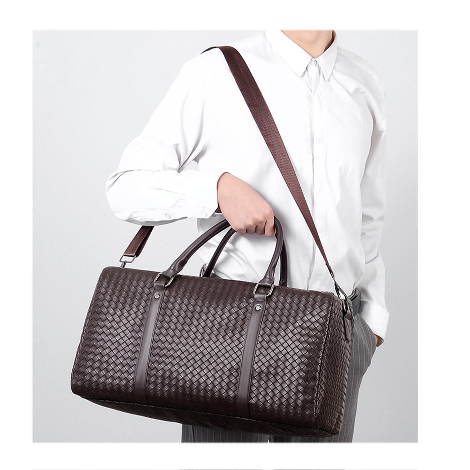 Large Capacity PU Leather Dry Wet Separation Duffel Bag 12