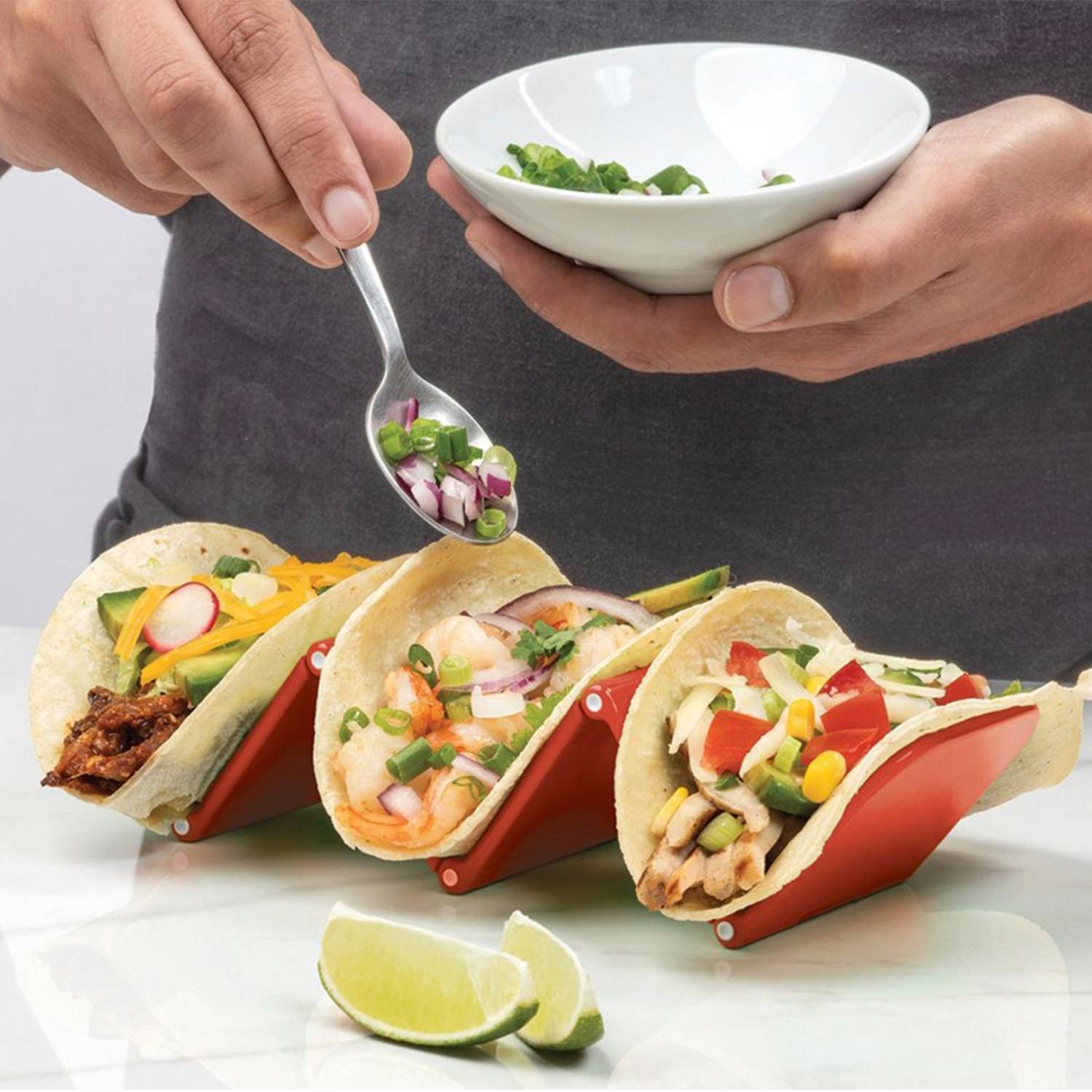 Colorful ABS Taco Pancake Racks With Easy-Access Handles 4