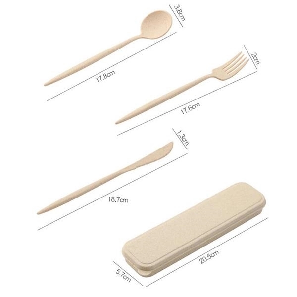 3pcs Portable Flatware Set With Case 4