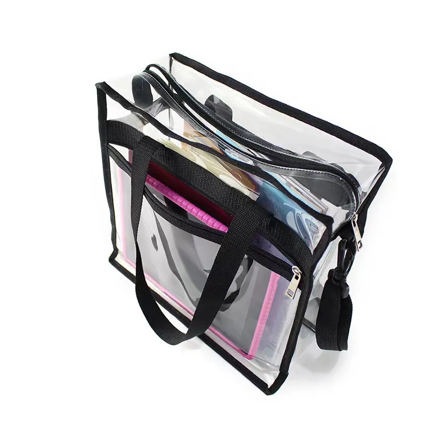 Clear Tote Bag with Zipper Closure and Adjustable Strap 4