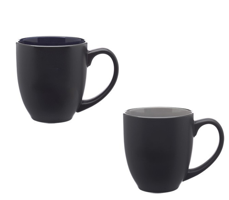 Two-Tone Black Matte Ceramic Mug, 16 oz. 7