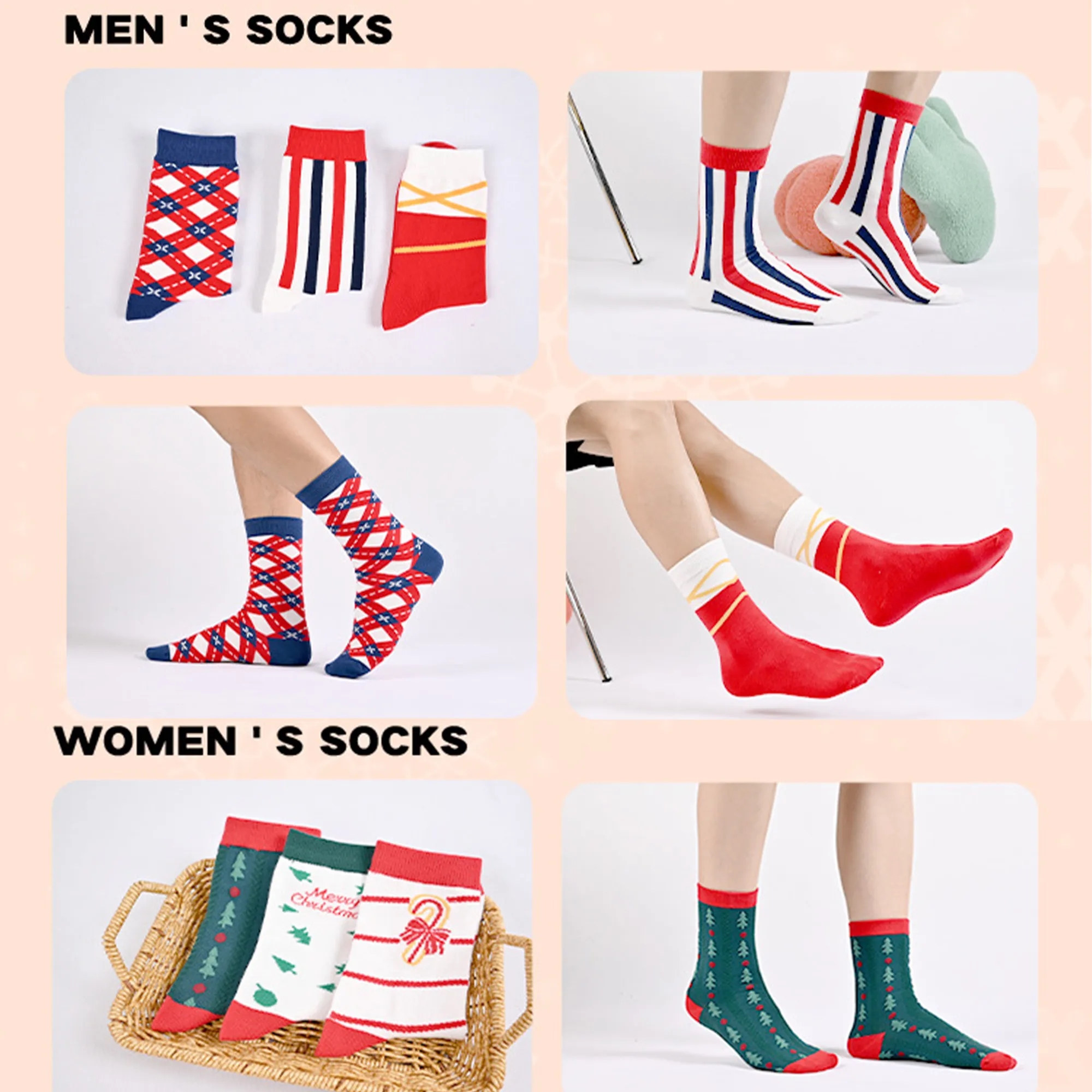 Christmas Crew Sock, Festive Holiday Gift, Stocking Stuffer 3