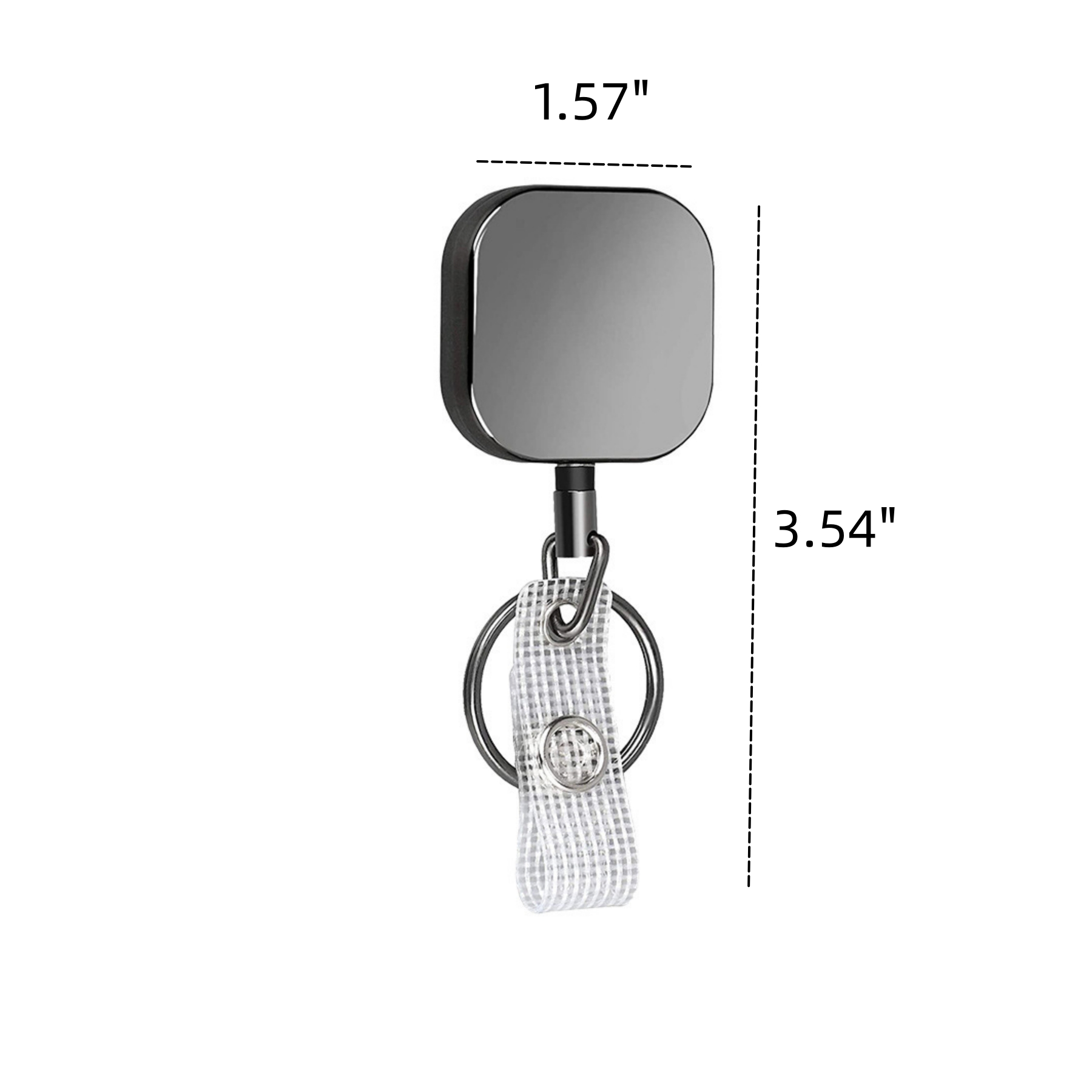 Square Metal Retractable Badge Holder 2