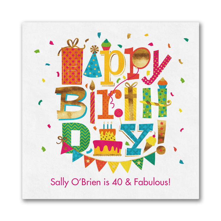 Festive Birthday Luncheon Ooh La Color Napkin 1