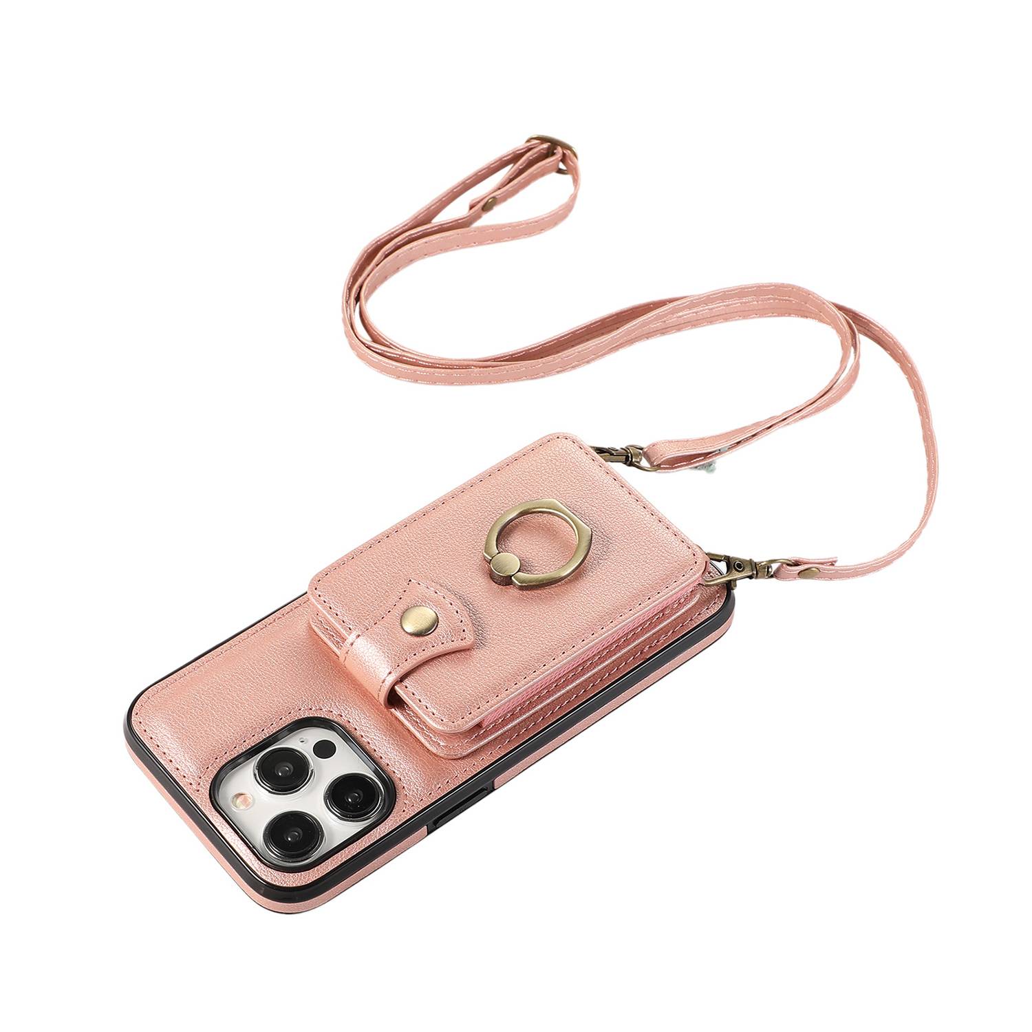 PU Leather Crossbody Phone Case w/ Wallet and Stand 10