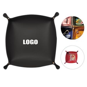 Elegant Small Square Foldable PU Leather Storage Box With Metal Clasps 8