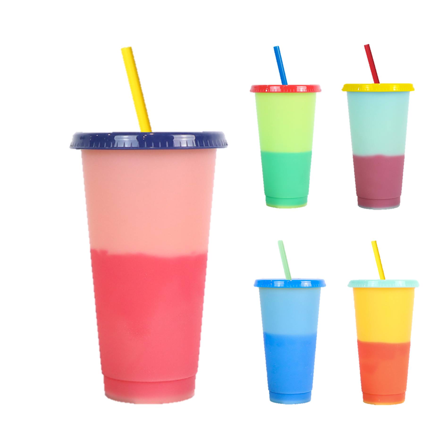 24 Oz. Color Changing Stadium Cup w/Straw & Lid 4