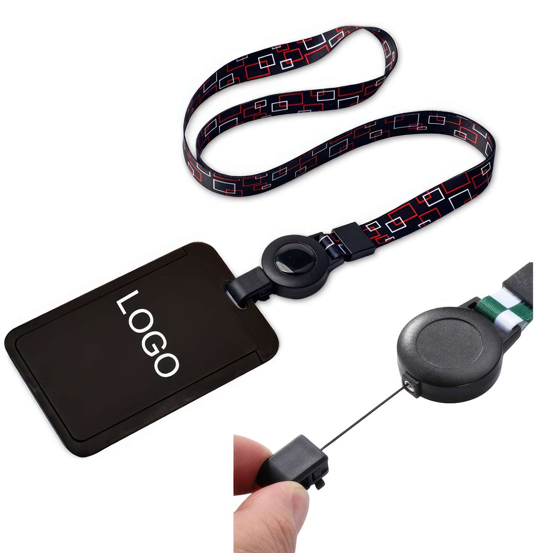 Sliding ID Badge Holder with Retractable Lanyard 1