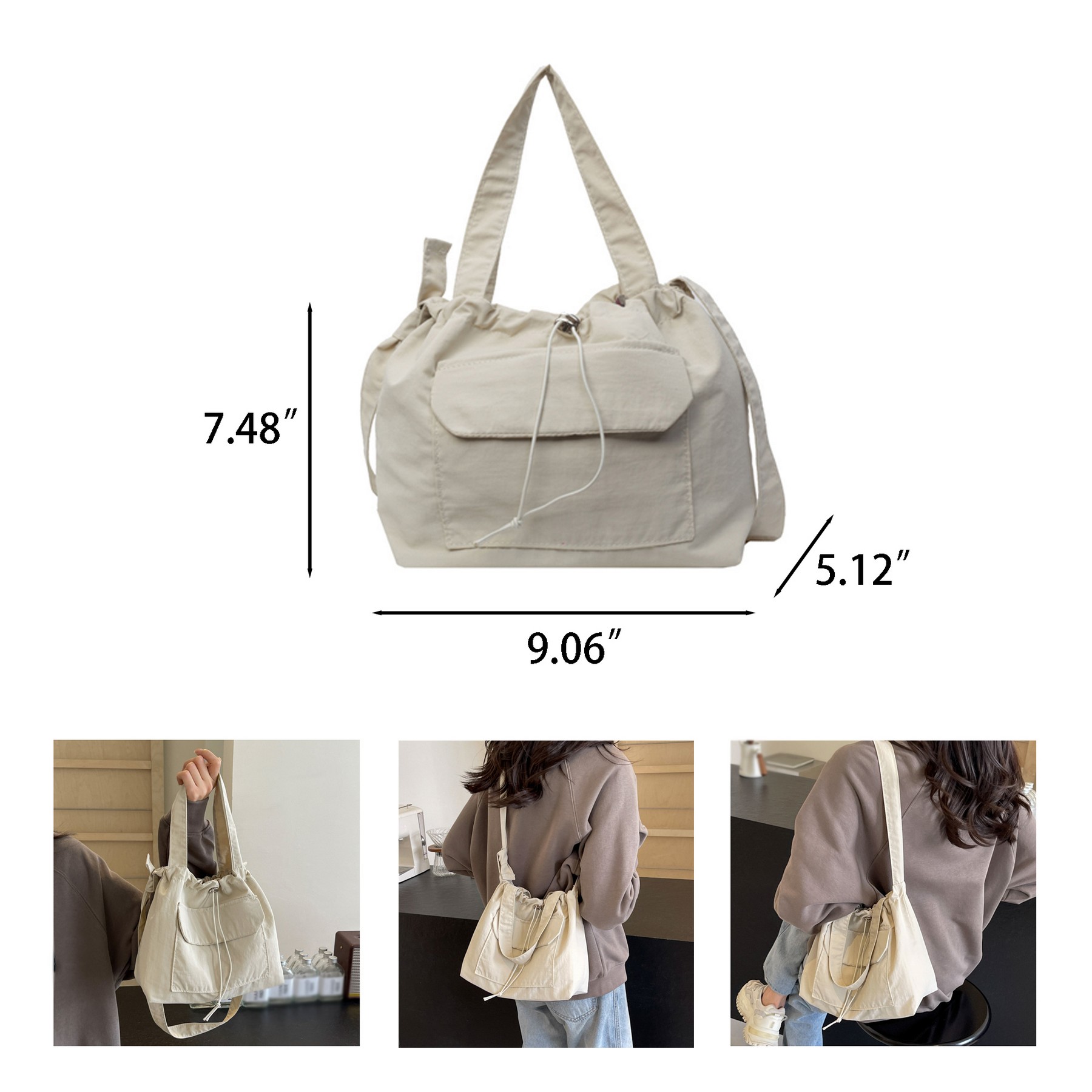 Solid Color Hand Portable Shoulder Bag 8
