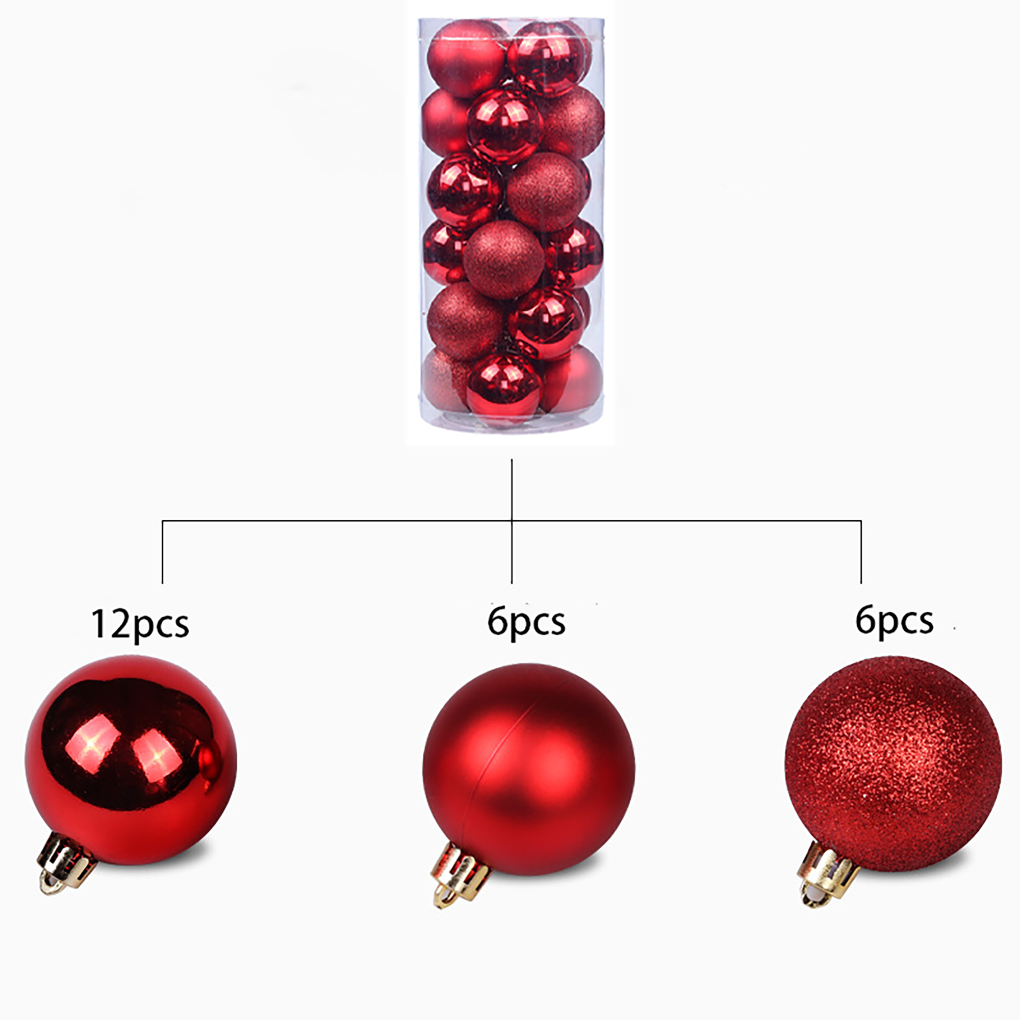 Holiday Ball Ornaments 24-Piece Set 2