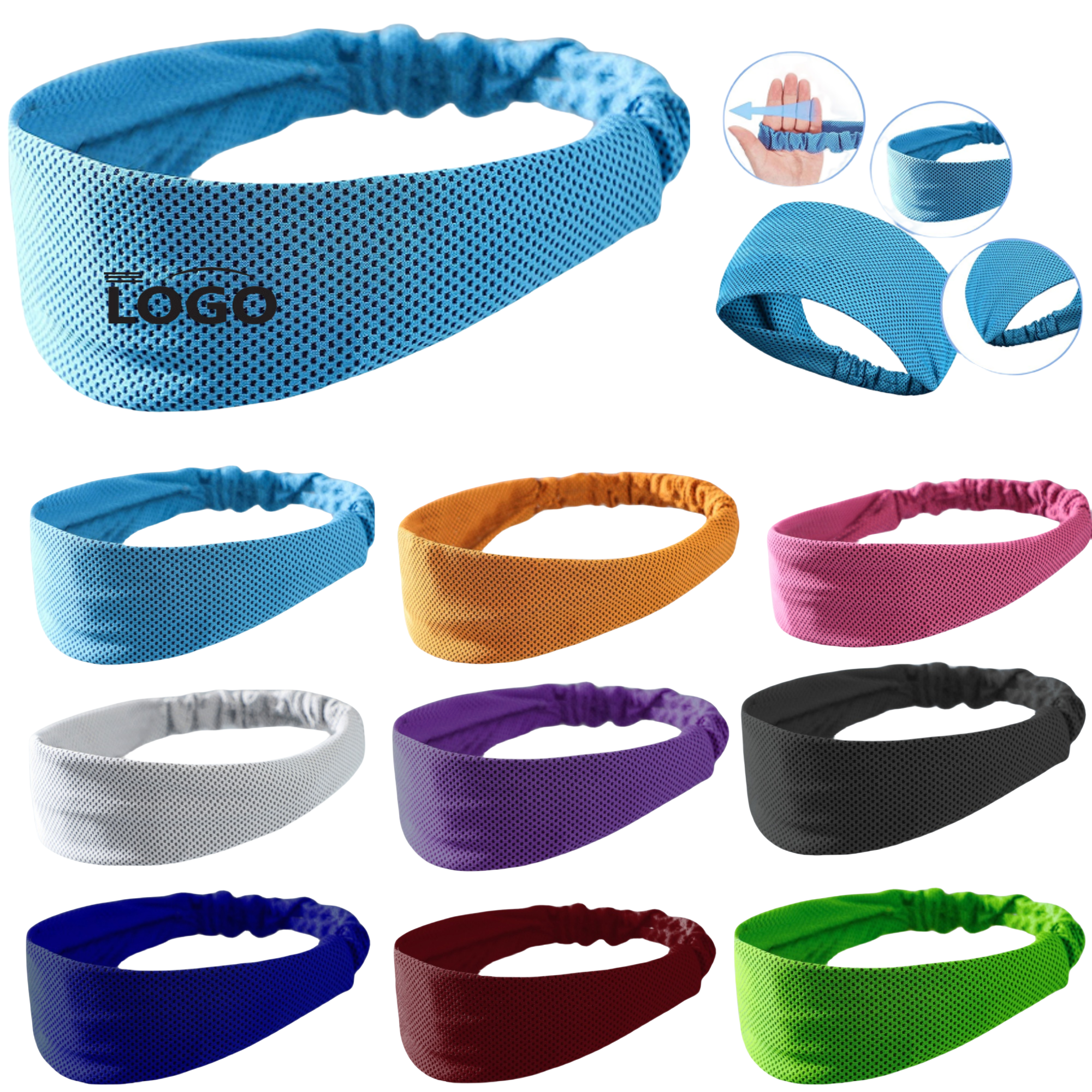 Unisex Cooling Running Headband Sweat Absorbing Stretch Fit for Summer Sports 2