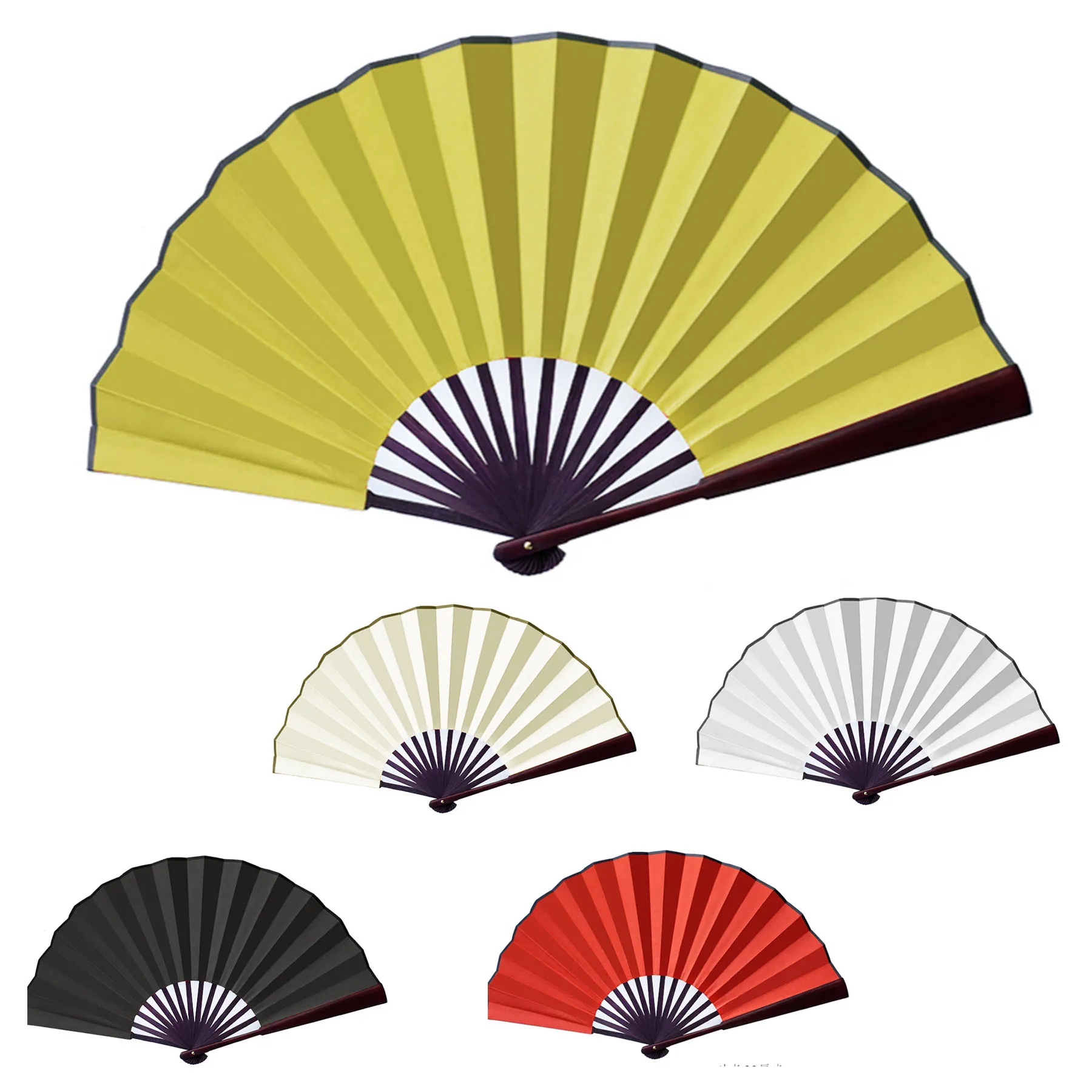 Bamboo Silk Folding Fan Handheld 4