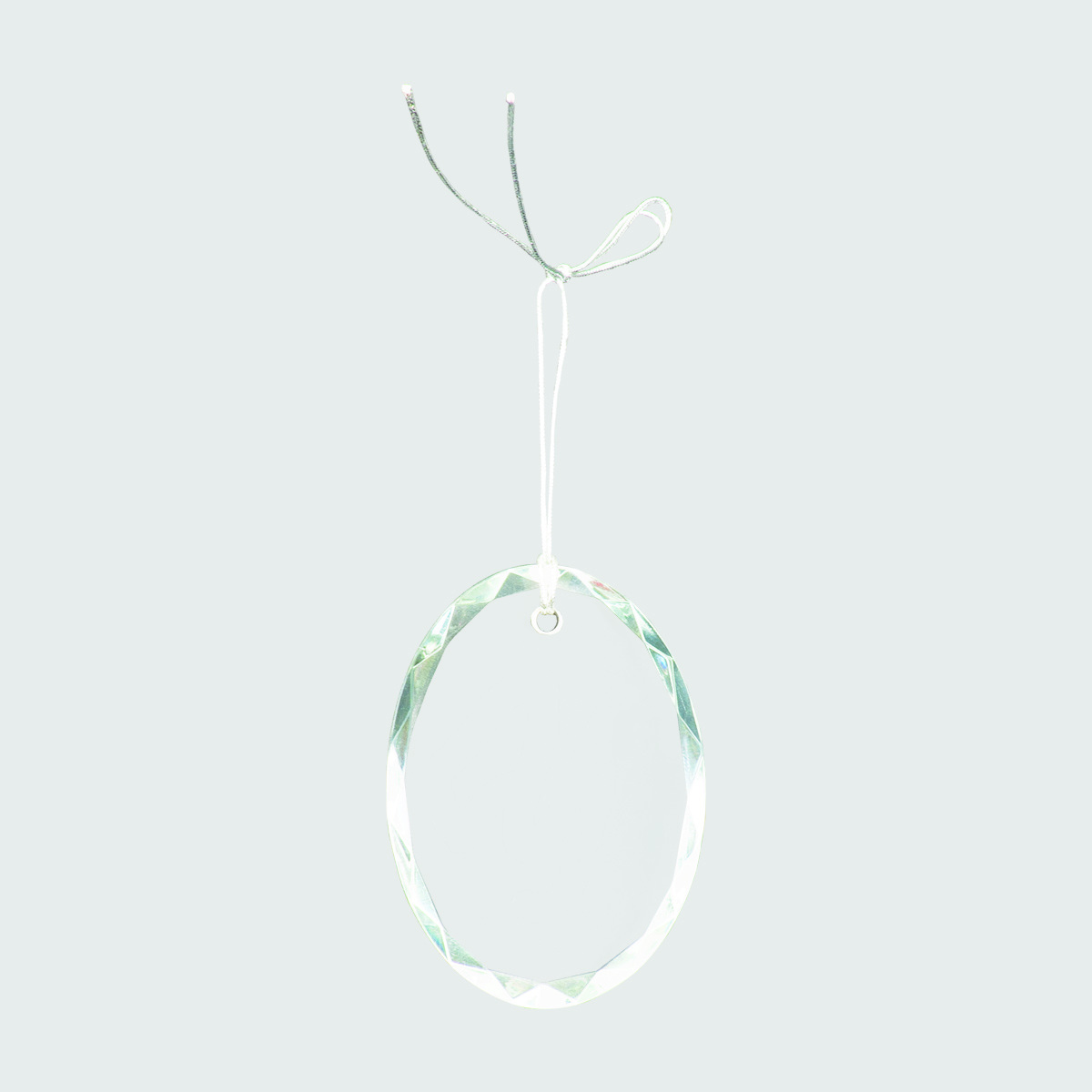 3" Crystal Faceted Oval Ornament 2