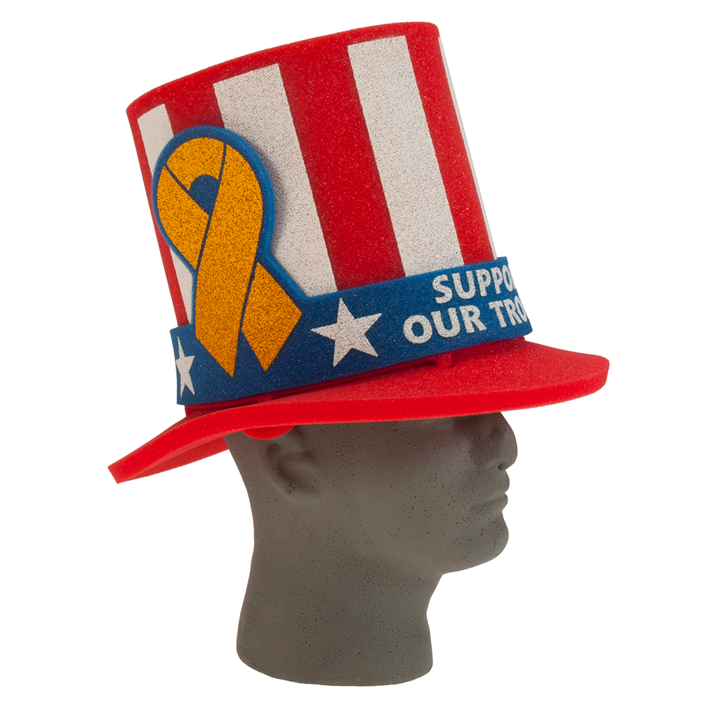 13" Foam Fan Hat, Ribbon Band 14