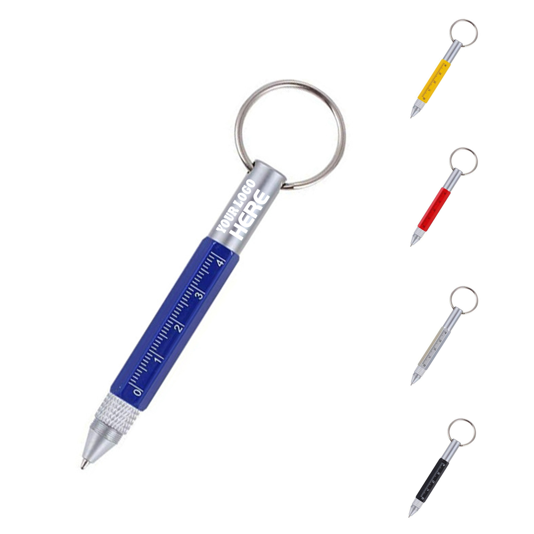 Multiuse Twist Metal Pen With Keyring 2