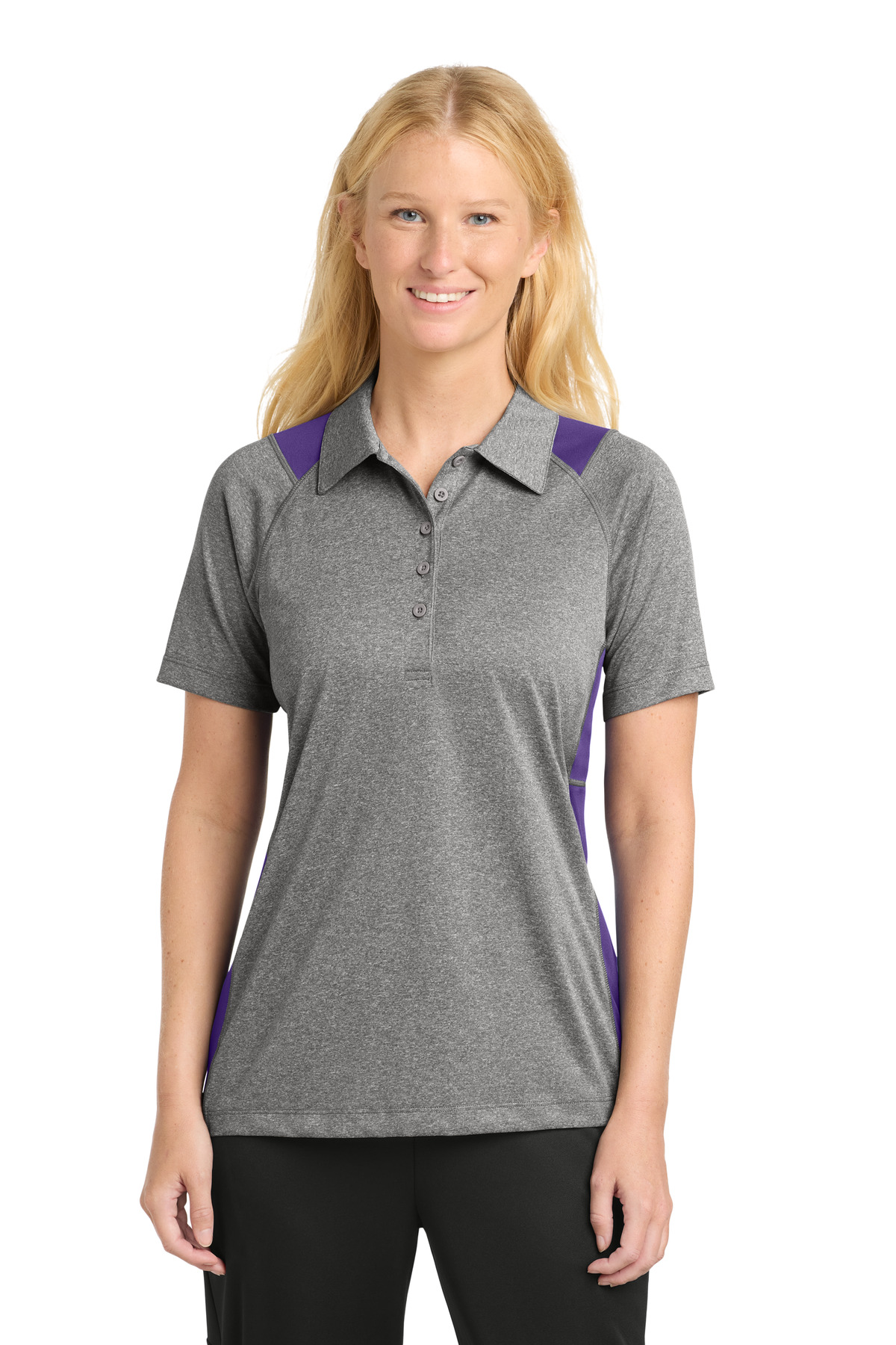 Sport-Tek Women's Heather Colorblock Contender Polo. LST665 26