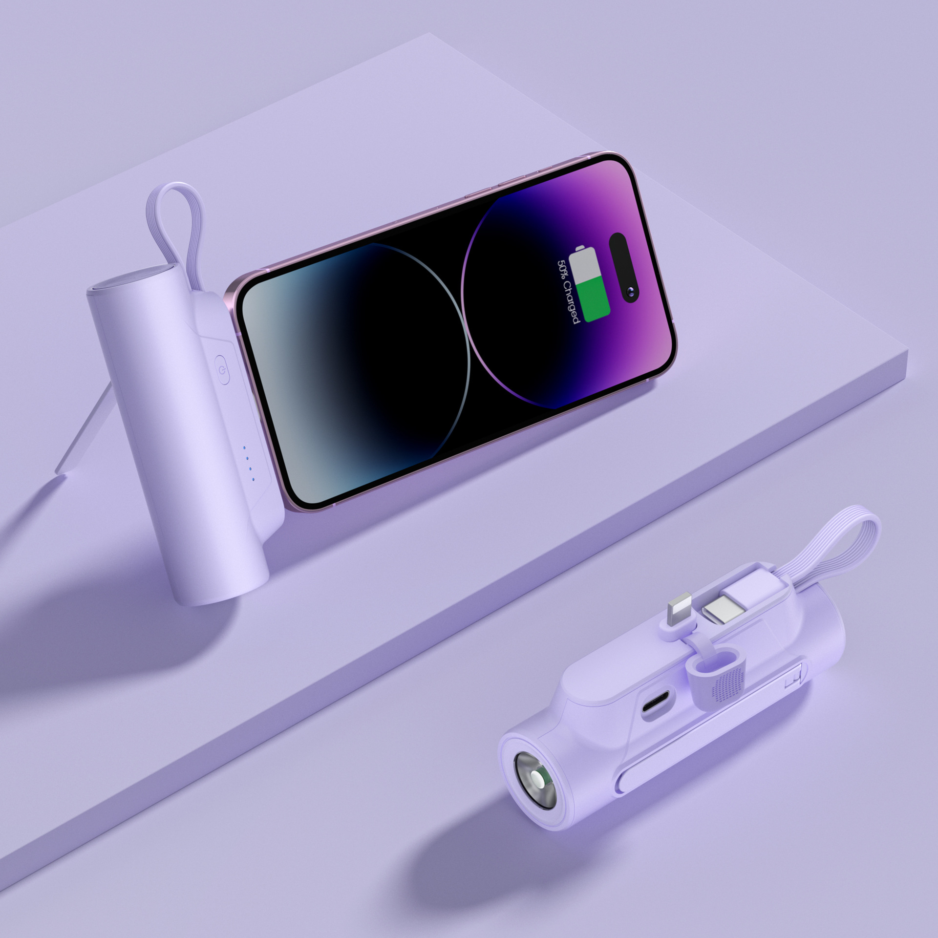 5000Mah Mini Capsules Charger With Flashlight 1