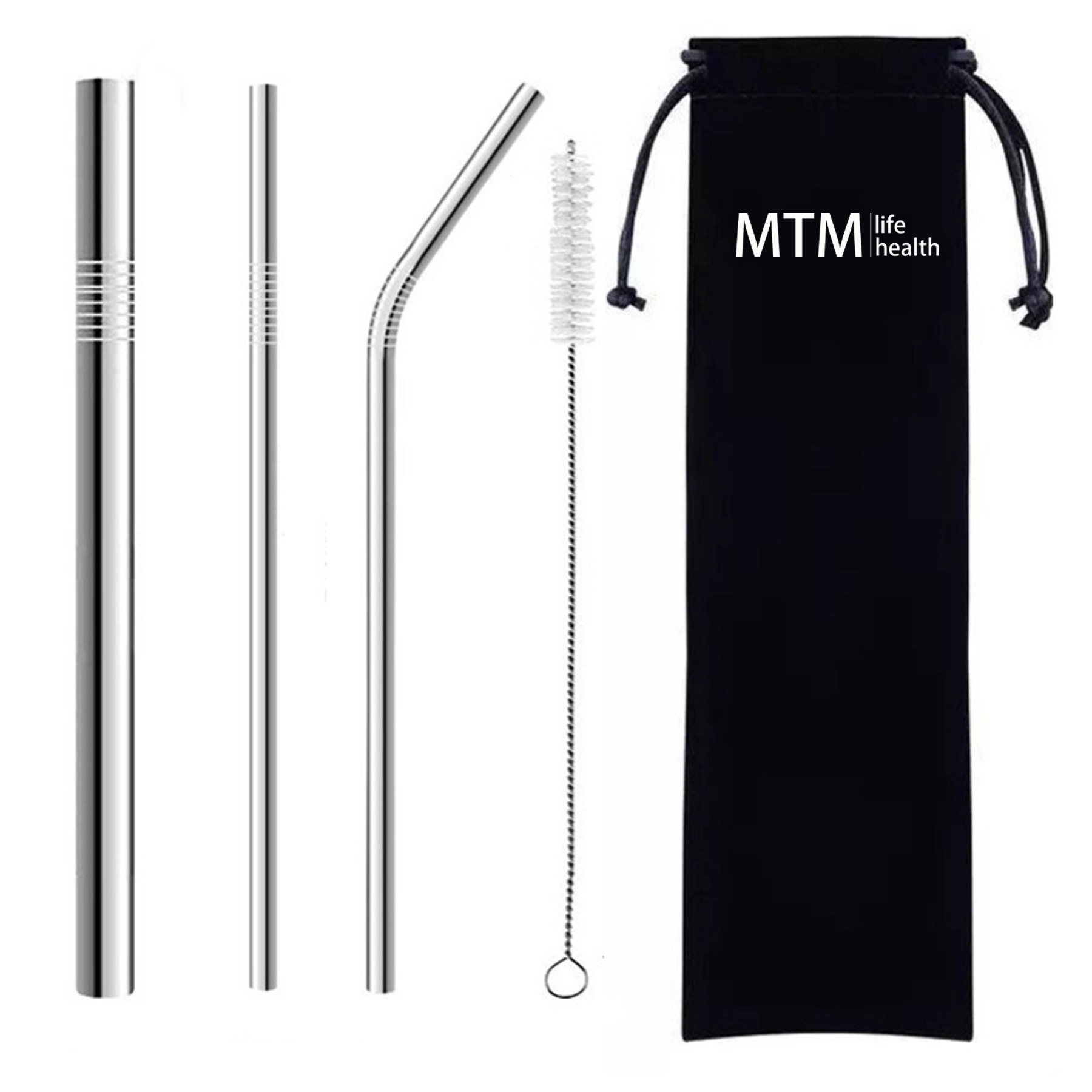 Stainless steel reusable straw set 2