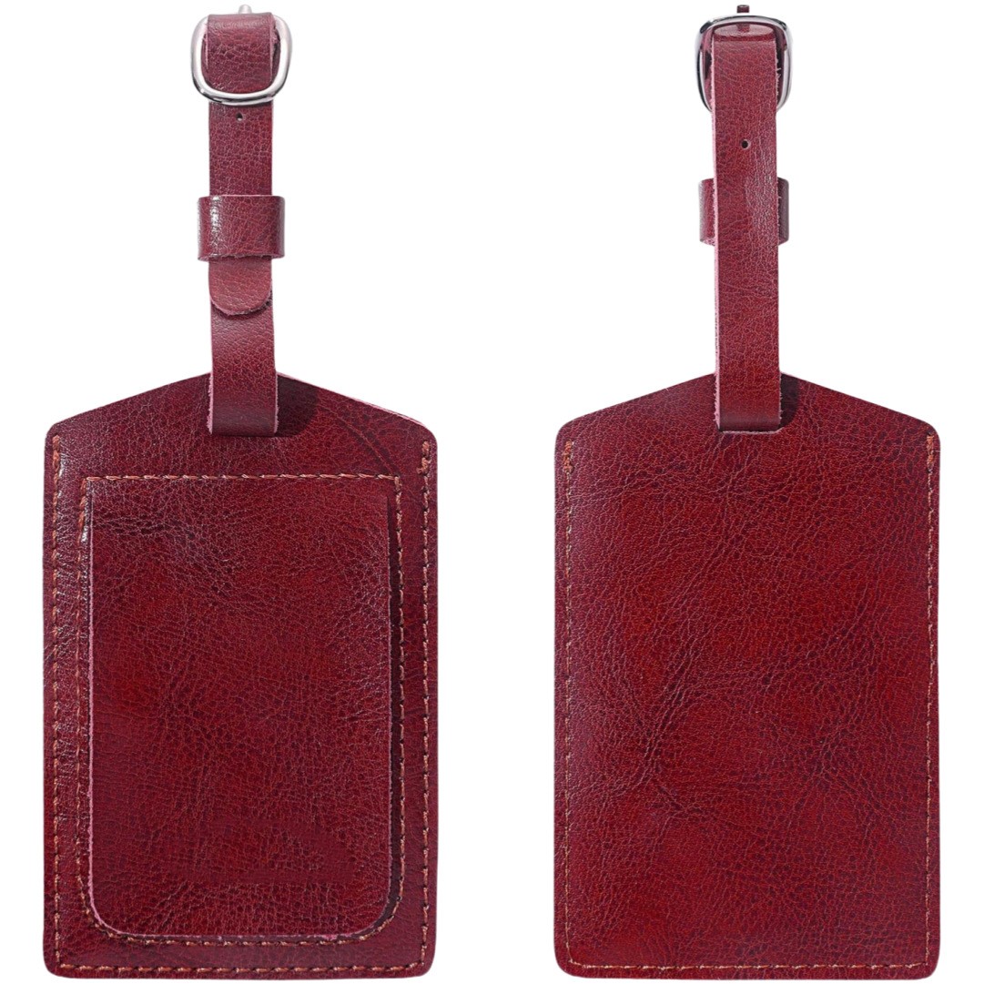 Leather Luggage Tag with Adjustable Strap 3