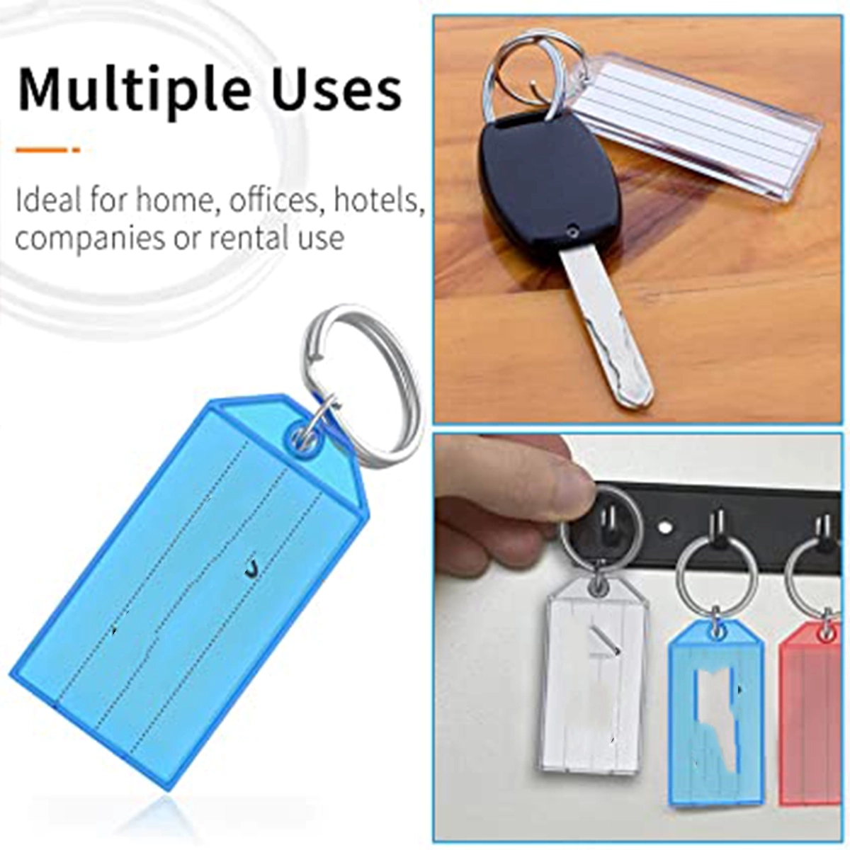 Plastic Key Tags With Split Ring Label Window 3