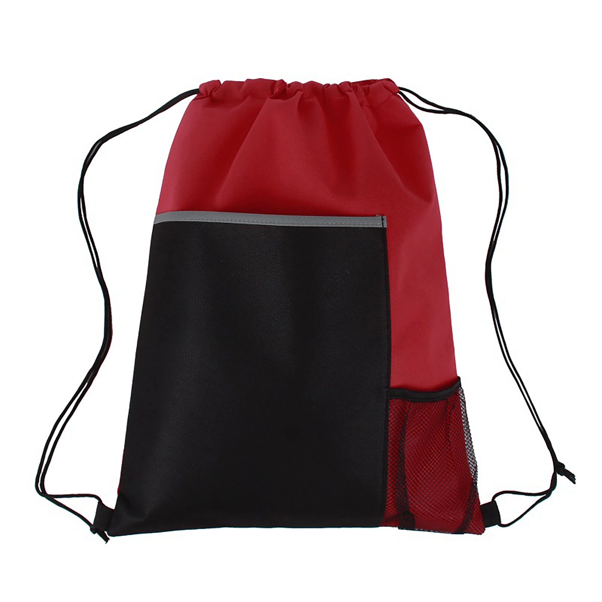 Mesh Pocket Sports Drawstring Backpack Bag 6
