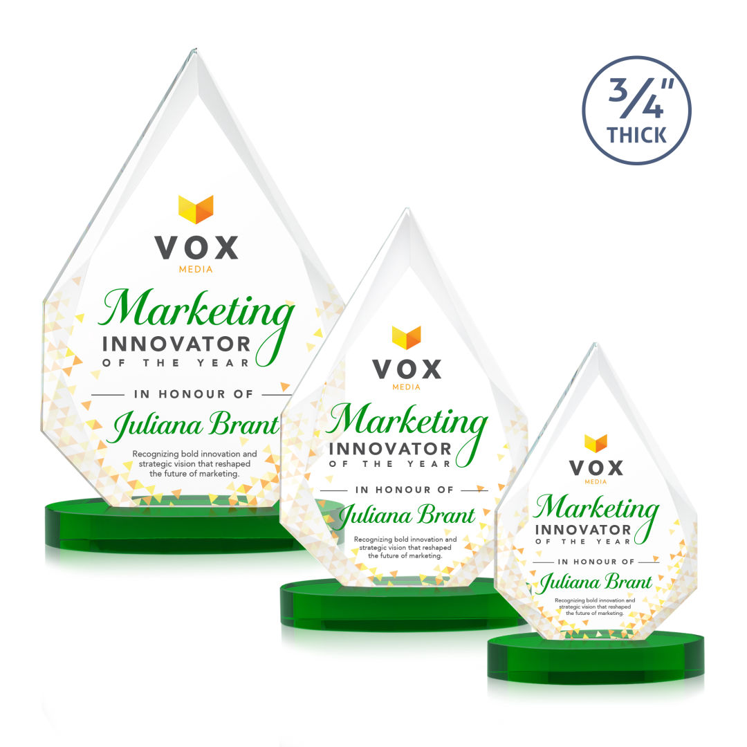 Hawthorne VividPrint™ Award on Alberton Base - Green 4