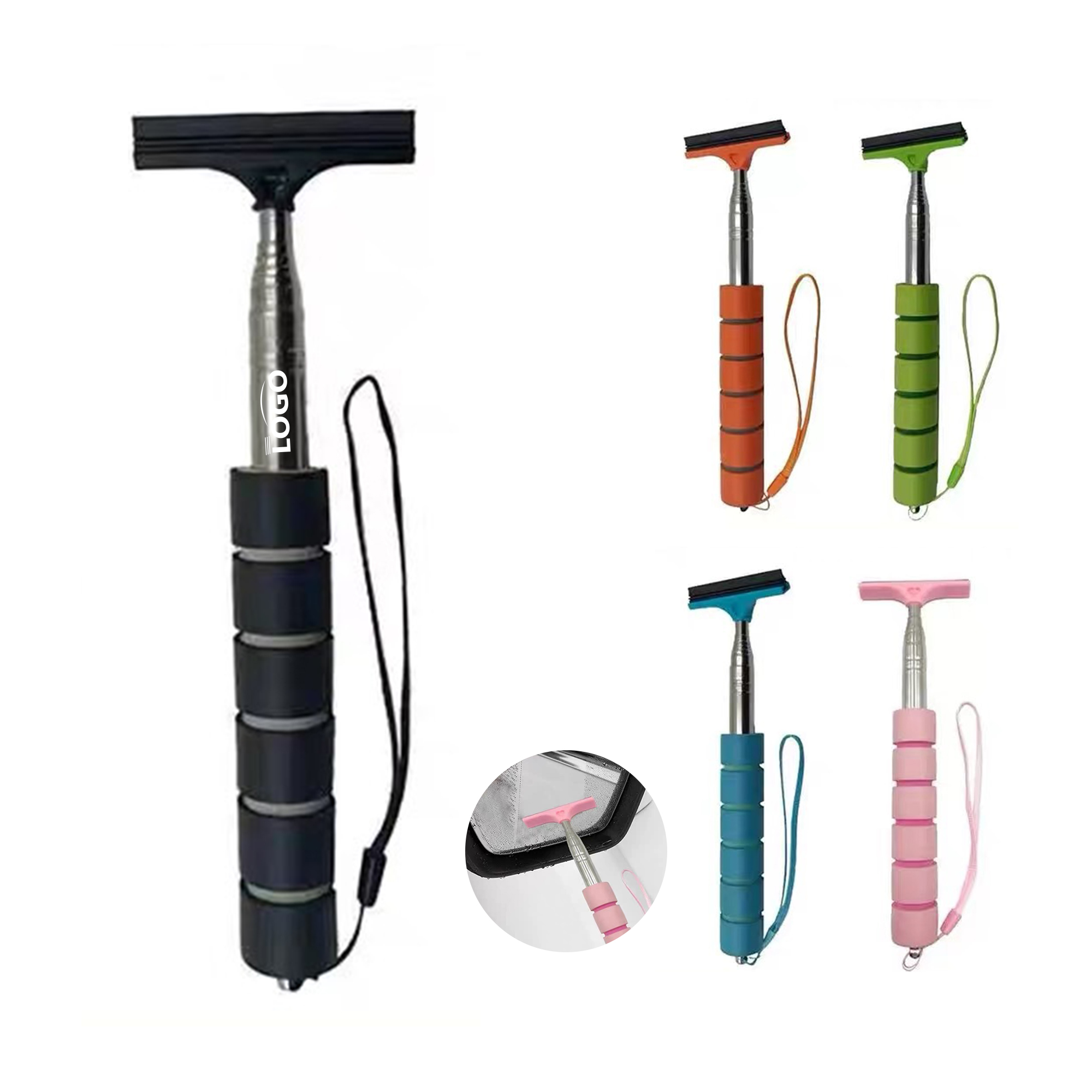 Sponge handle car rearview mirror telescopic wiper 2