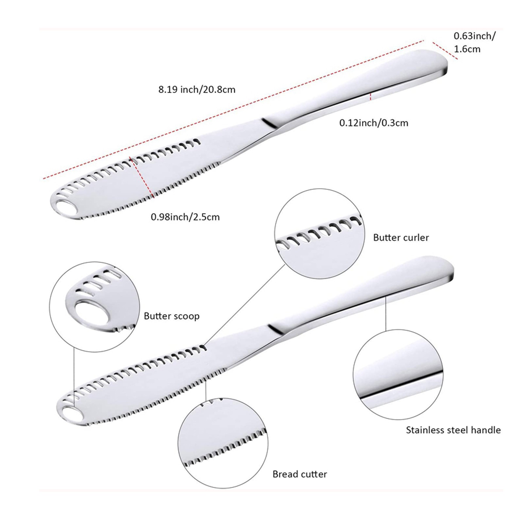3 in 1 Stainless Steel Butter Spread Knife 2