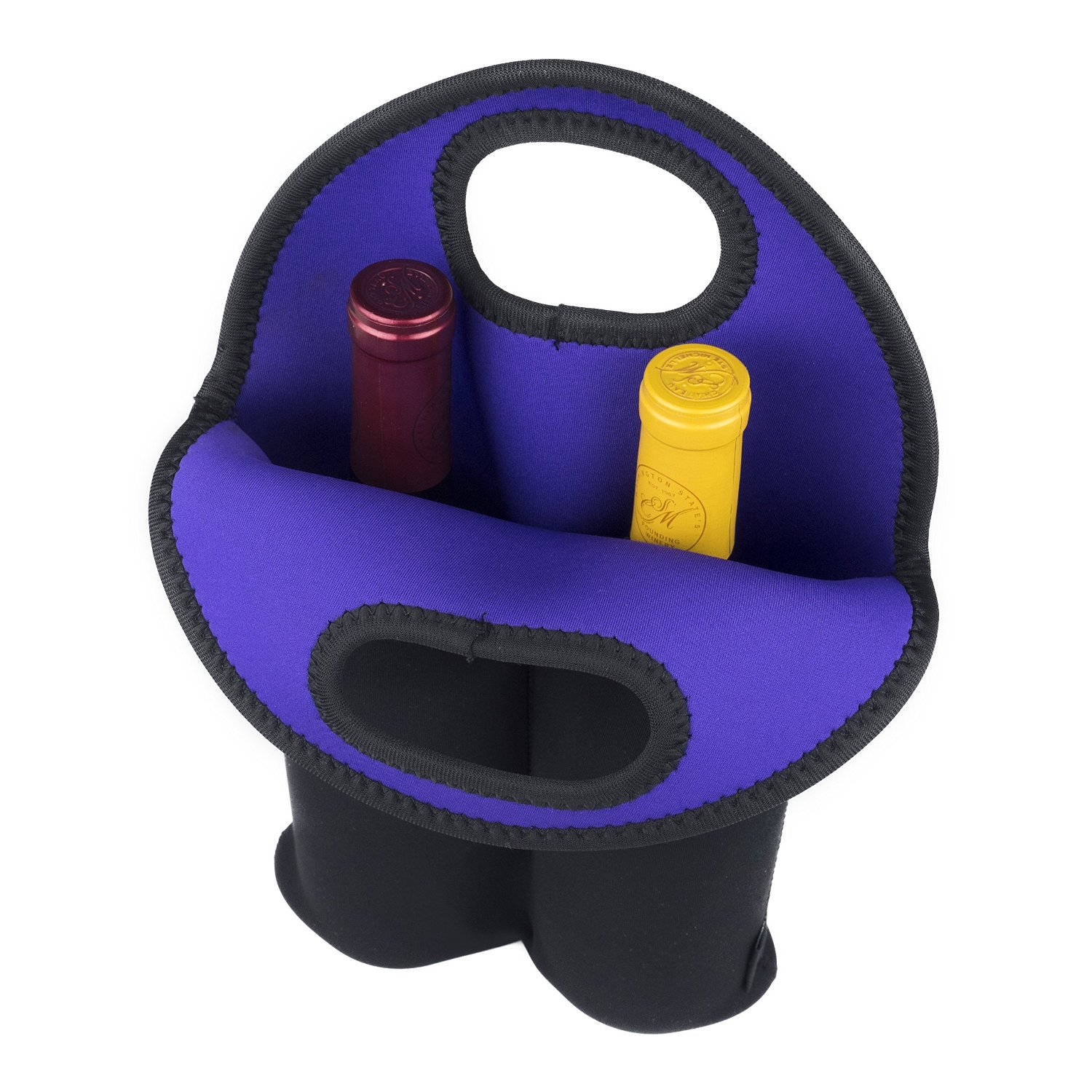 iBank ® 2-Bottle Neoprene Wine Carrier Tote Bag, Bottle Holder 3