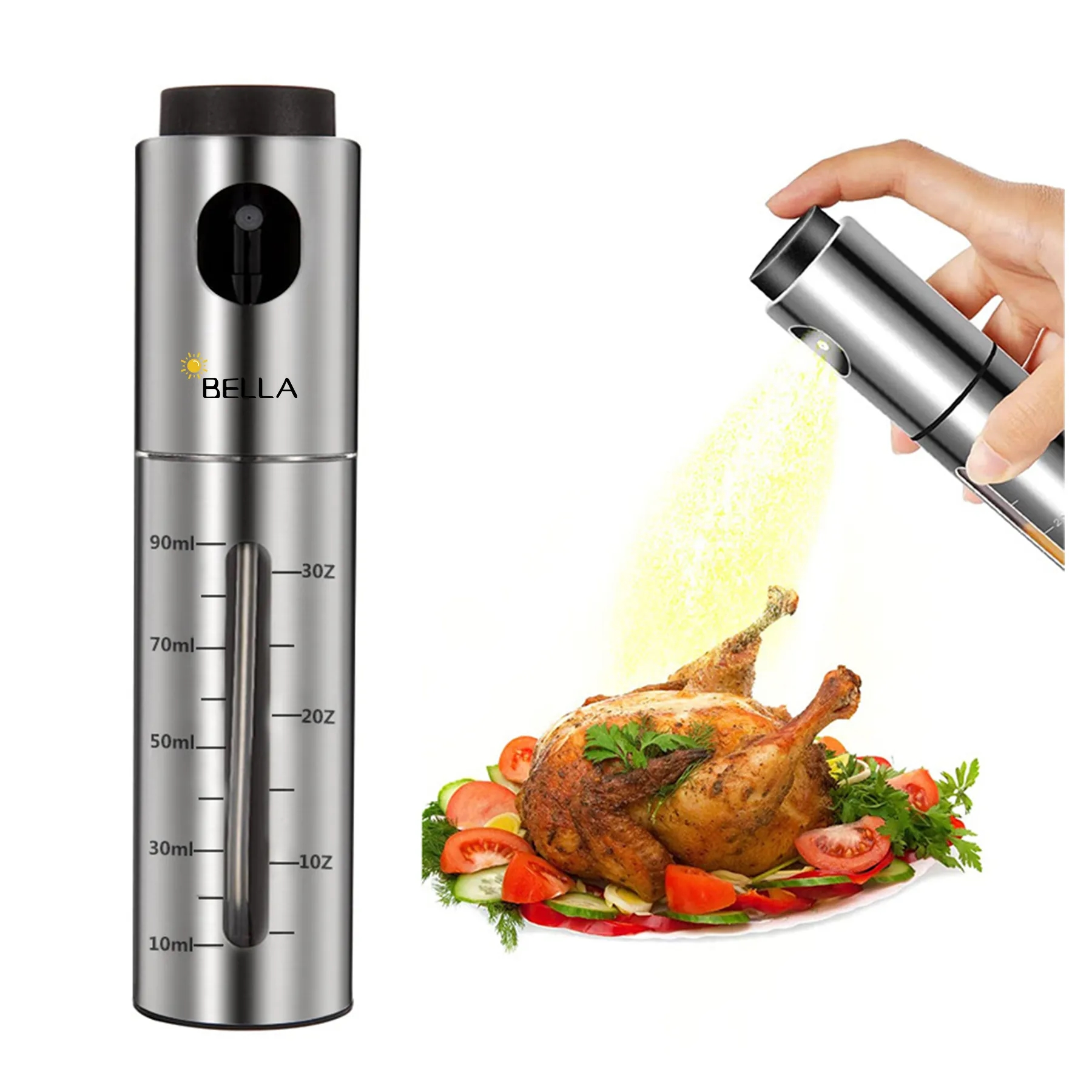 Stainless Steel Pump Oil Spray Bottle 2