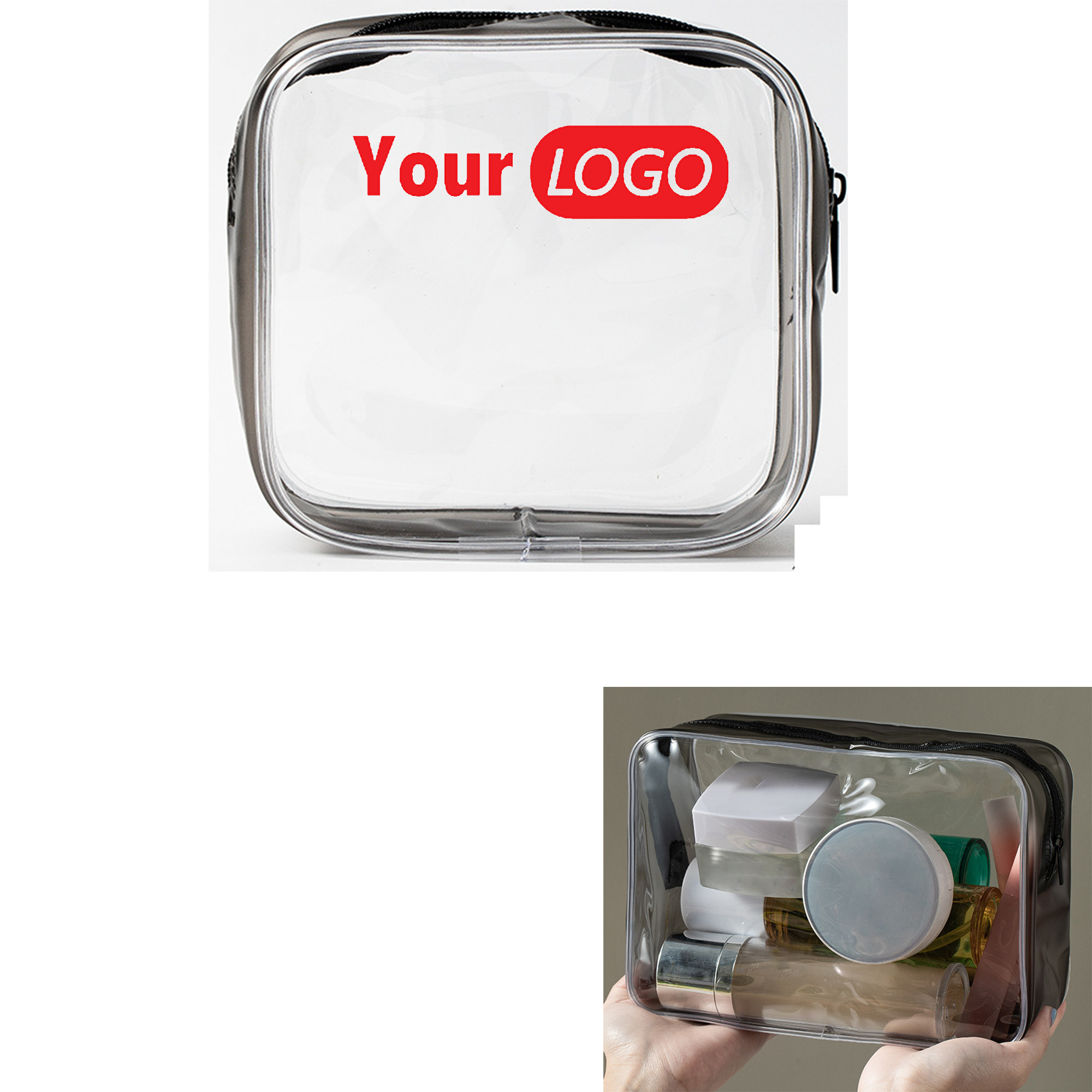 Pvc Zippered Transparent Cosmetics Bag 3
