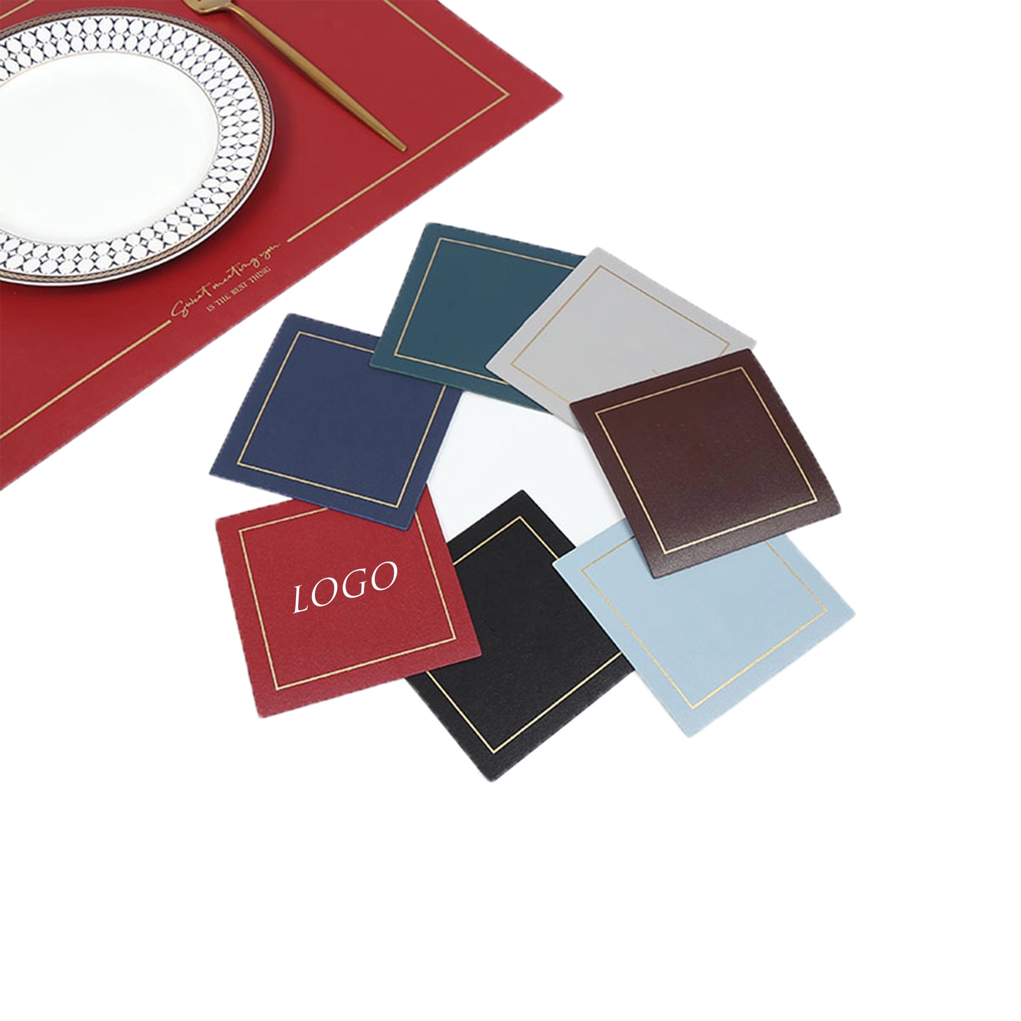 Soft Square Leather Coaster MOQ 50PCS 2