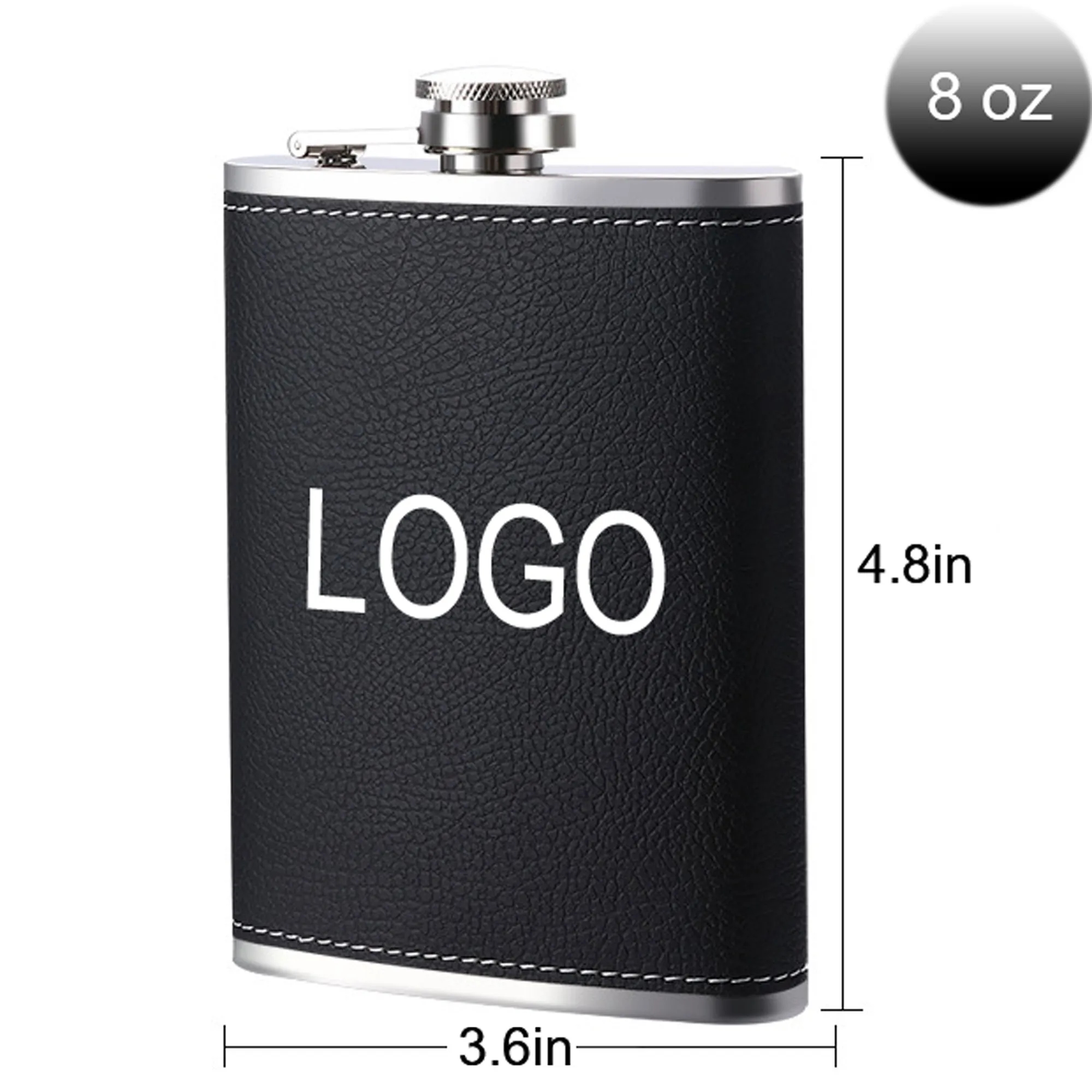 Leather 8 Oz Stainless Steel Flask 2