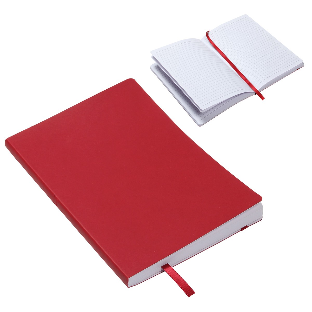 A5 Softbound Cover Notebook W/ Elastic Band & Ribbon 7