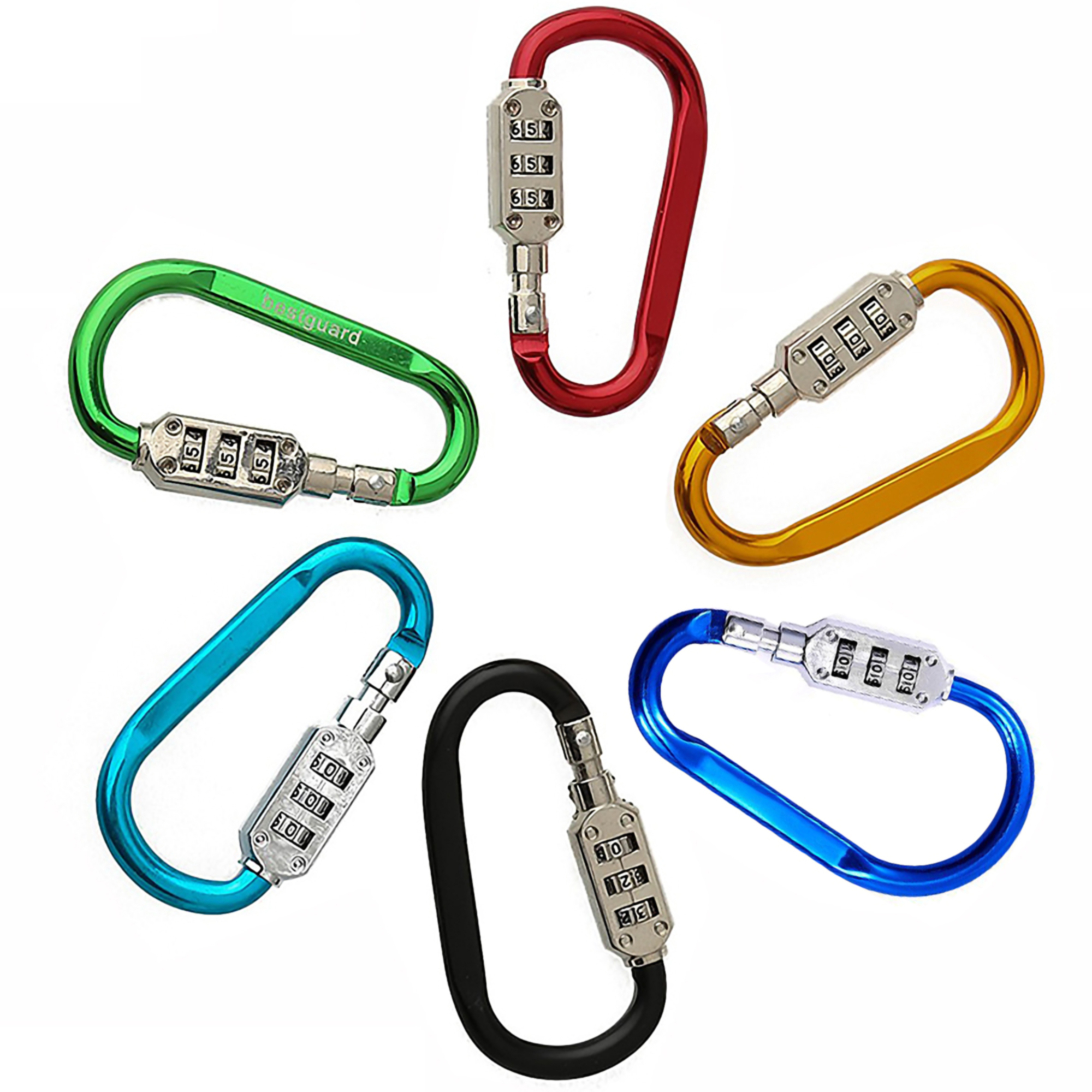 Aluminum Carabiner w/Combination Lock 3