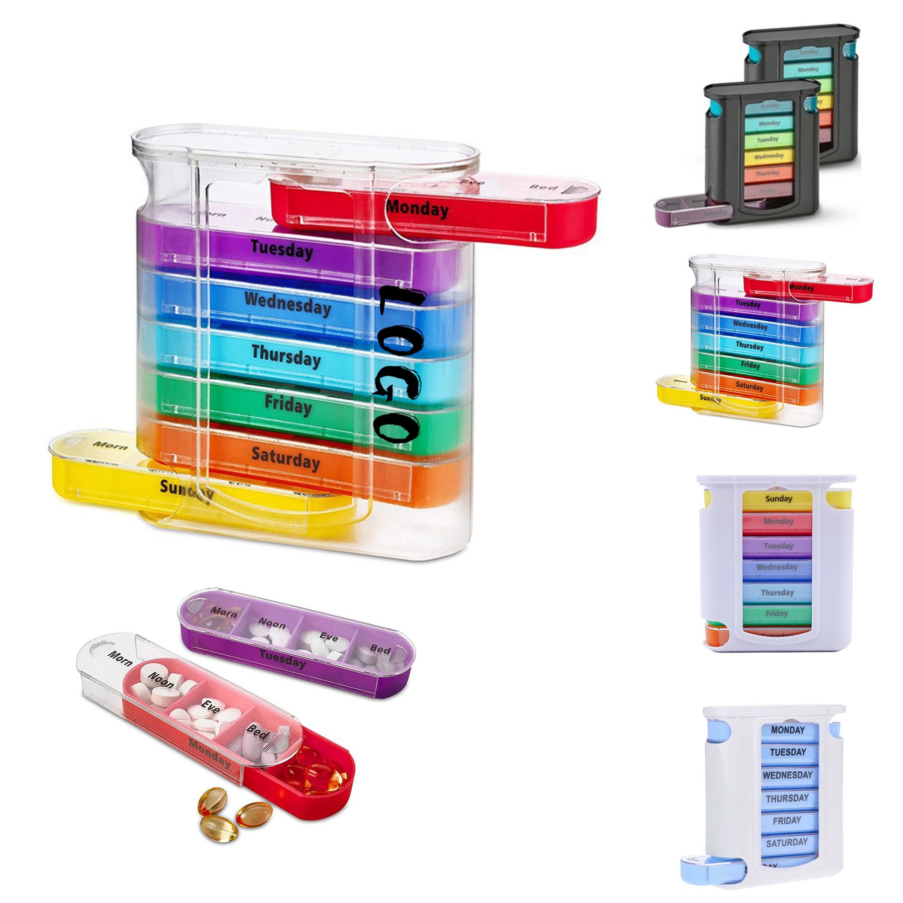 Weekly 7 Daily Drawer Type Pill Dispenser Case