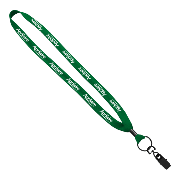 5/8" Polyester Shoelace Lanyard with Metal Crimp & Split-Ring 259