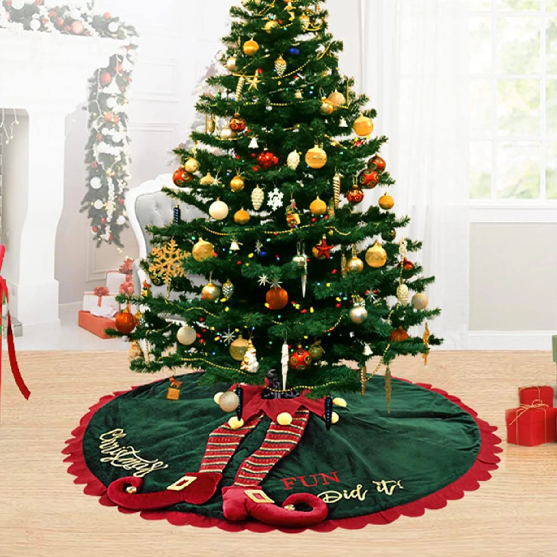 Polyester Christmas Tree Skirt Decoration 11