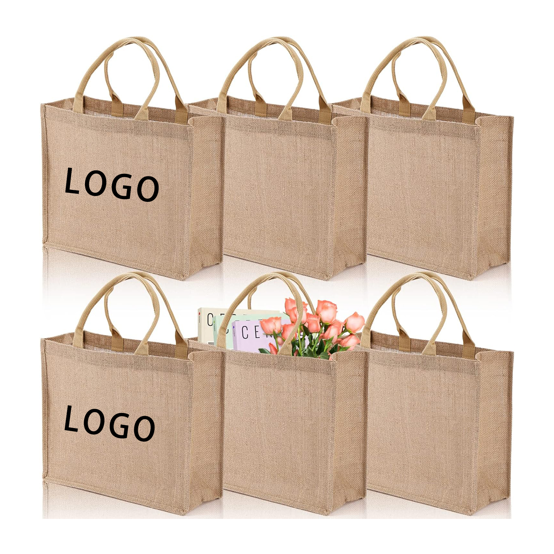 Jute Tote Bag, custom tote bag with logo imprint 1