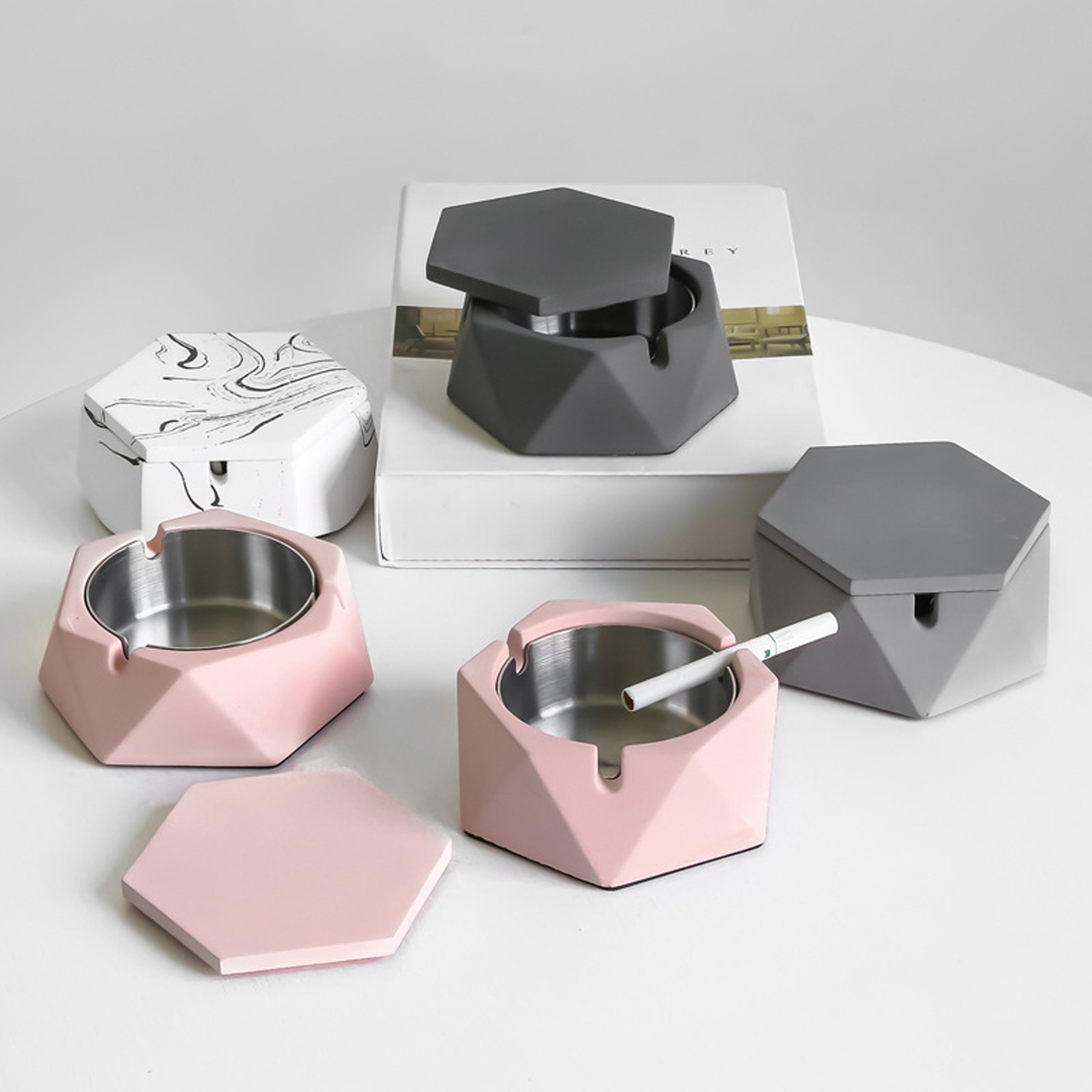 Stainless Steel Ashtray with Lid for Outdoor and Indoor Use 3